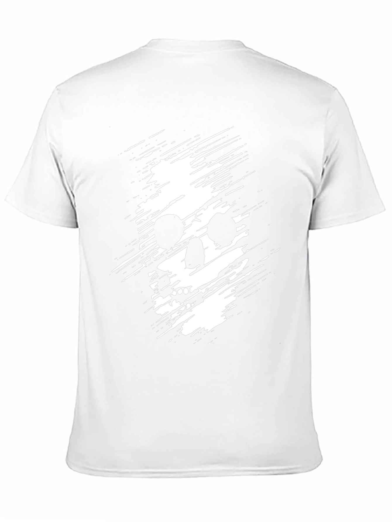 Mens Black T-Shirt with Distressed Skull Graphic