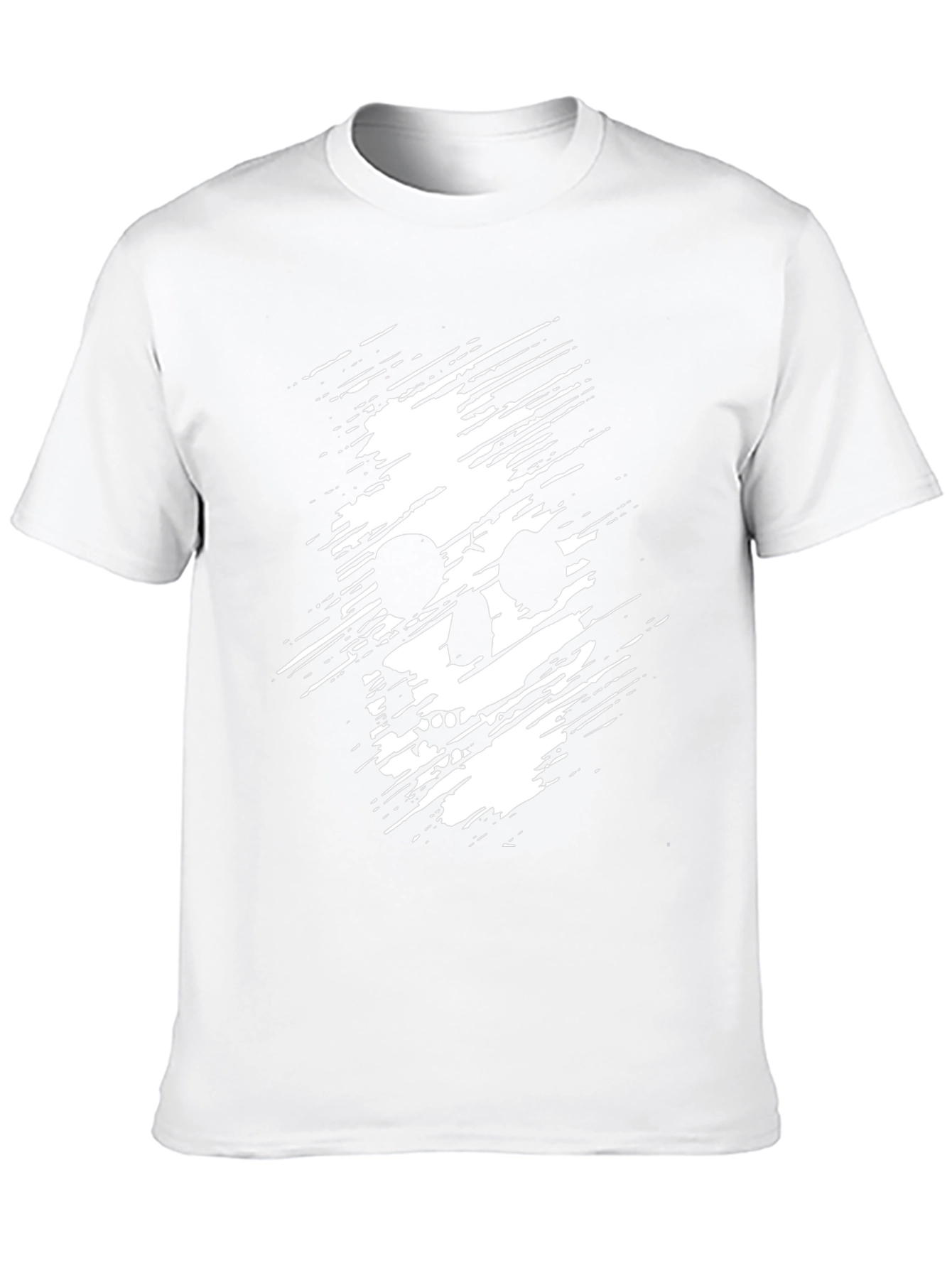 Mens Black T-Shirt with Distressed Skull Graphic