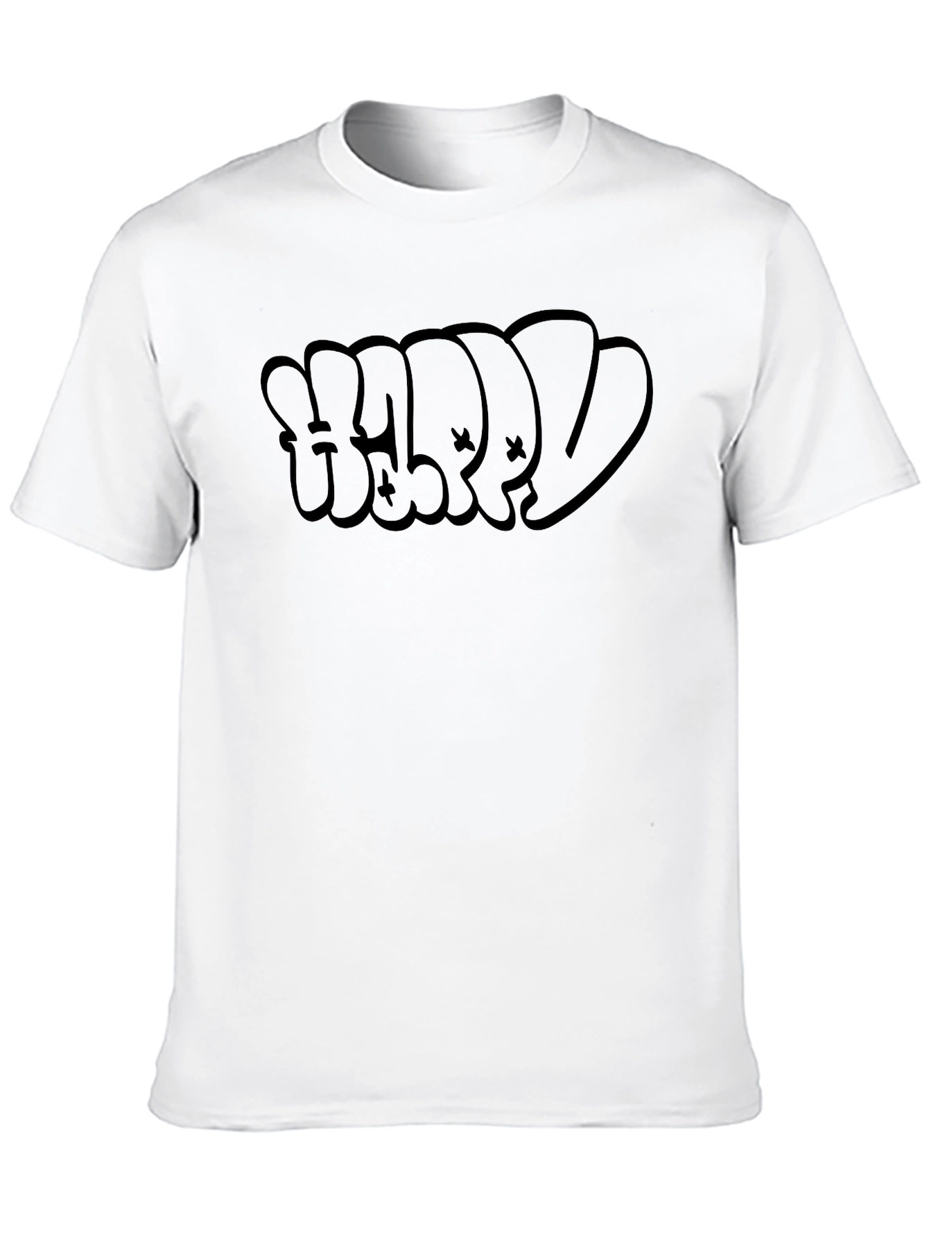 Urban Graffiti Style Black T-Shirt