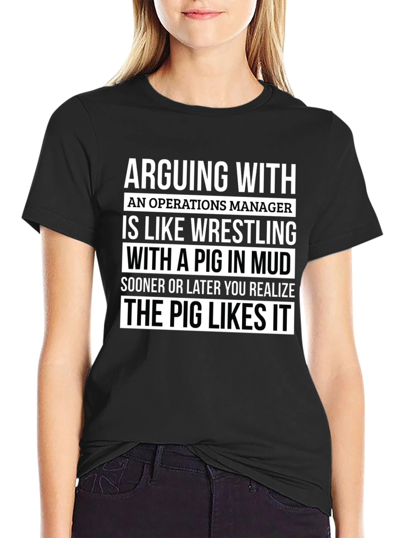 Operations Manager Pig in Mud T-Shirt