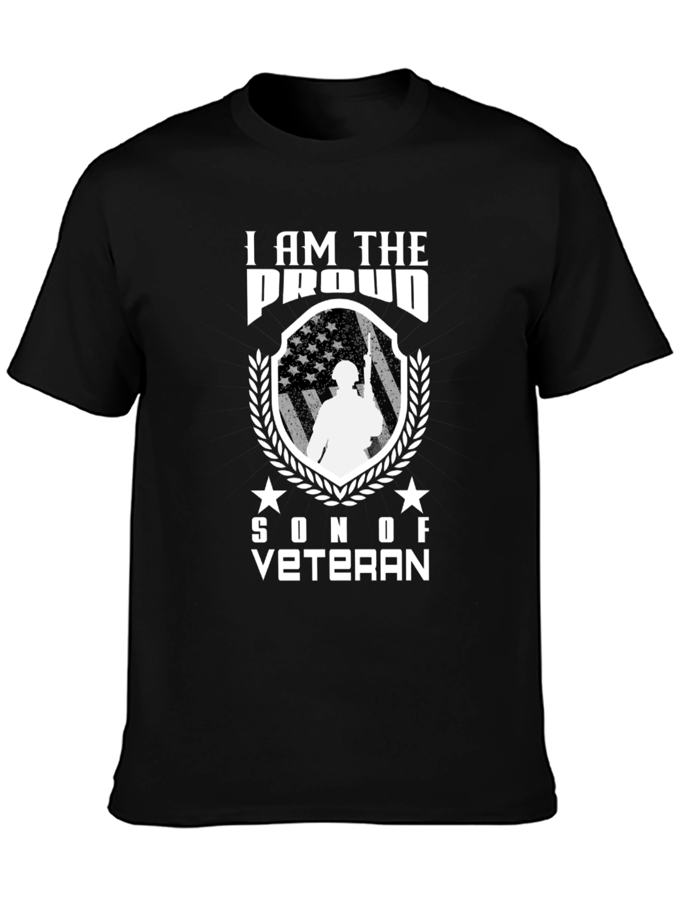 Proud Son of a Veteran Black T-Shirt