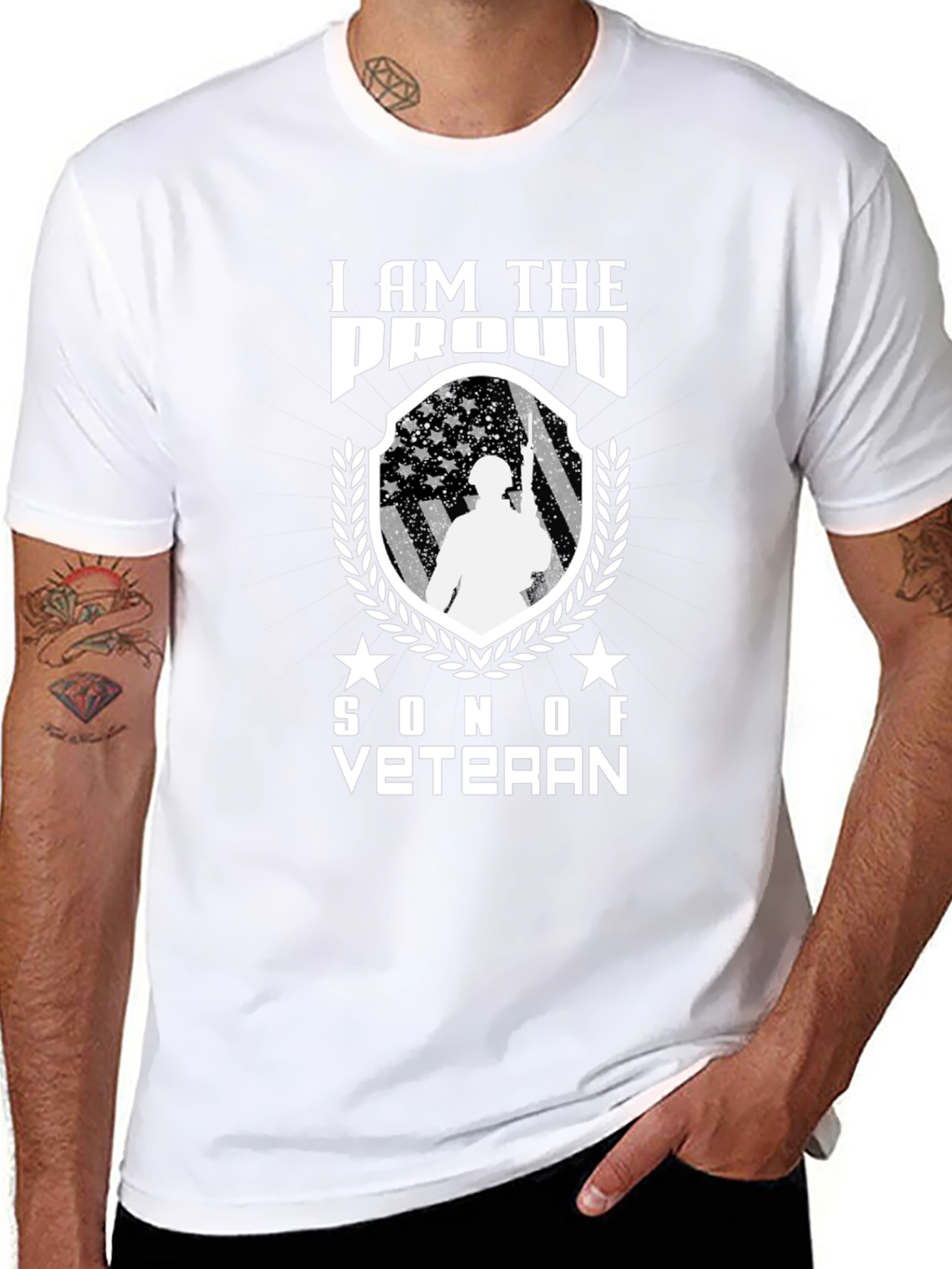 Proud Son of a Veteran Black T-Shirt