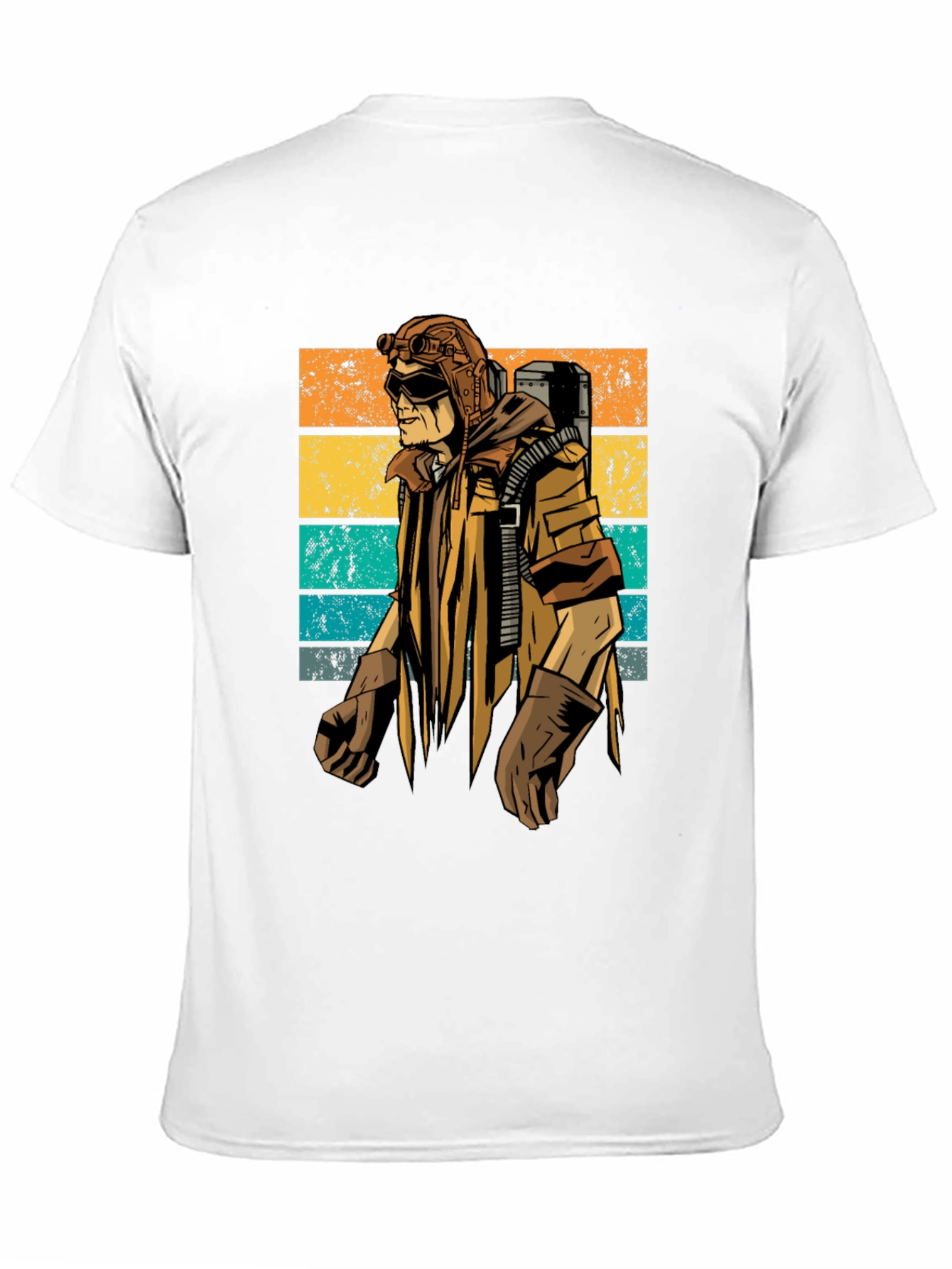 Retro Steampunk Adventurer Graphic Tee - Black