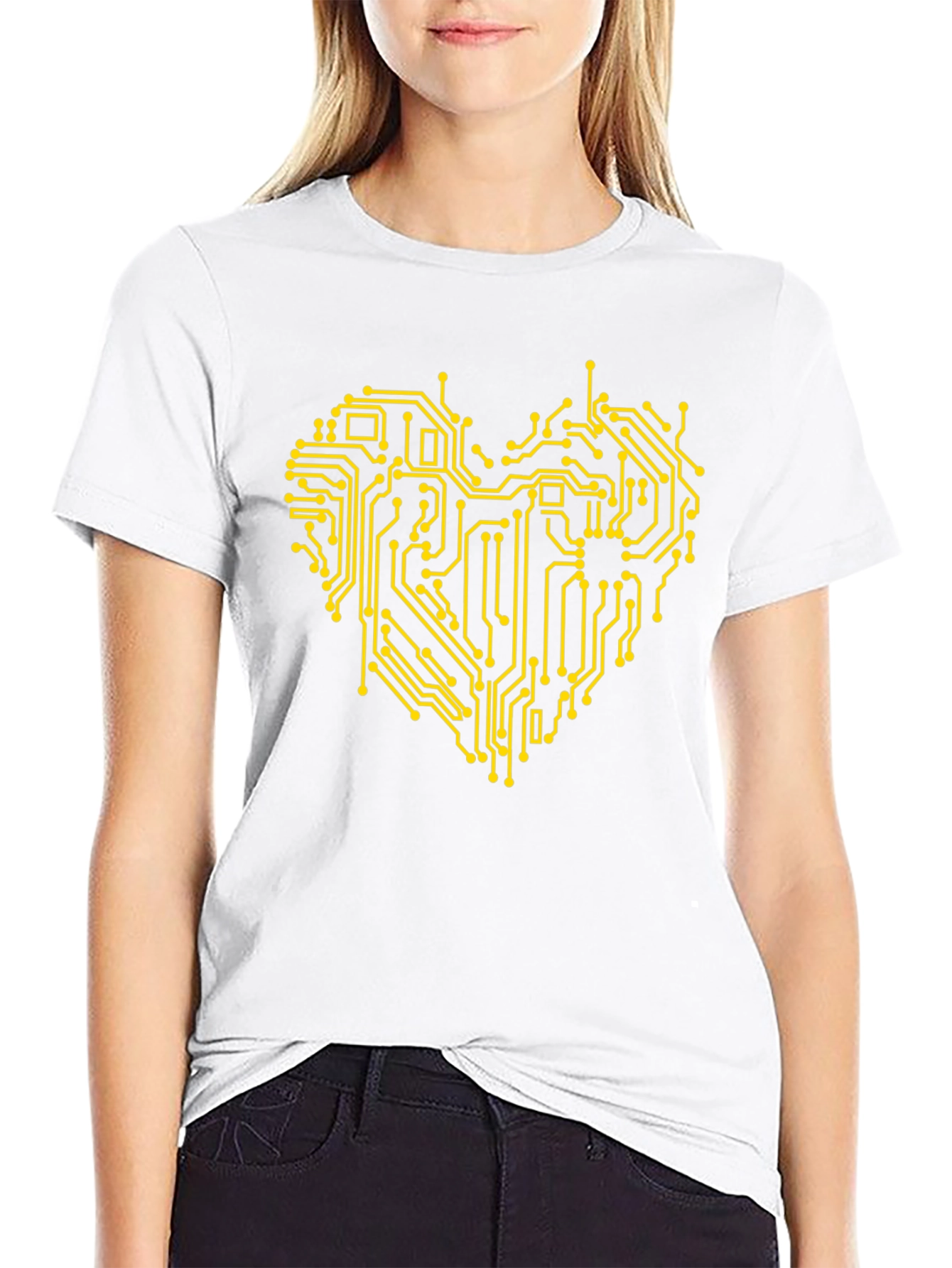 Tech Heart T-Shirt - Black Graphic Tee