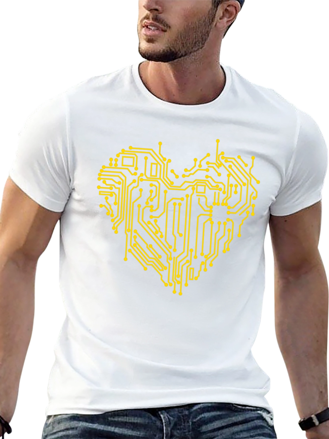 Tech Heart T-Shirt - Black Graphic Tee