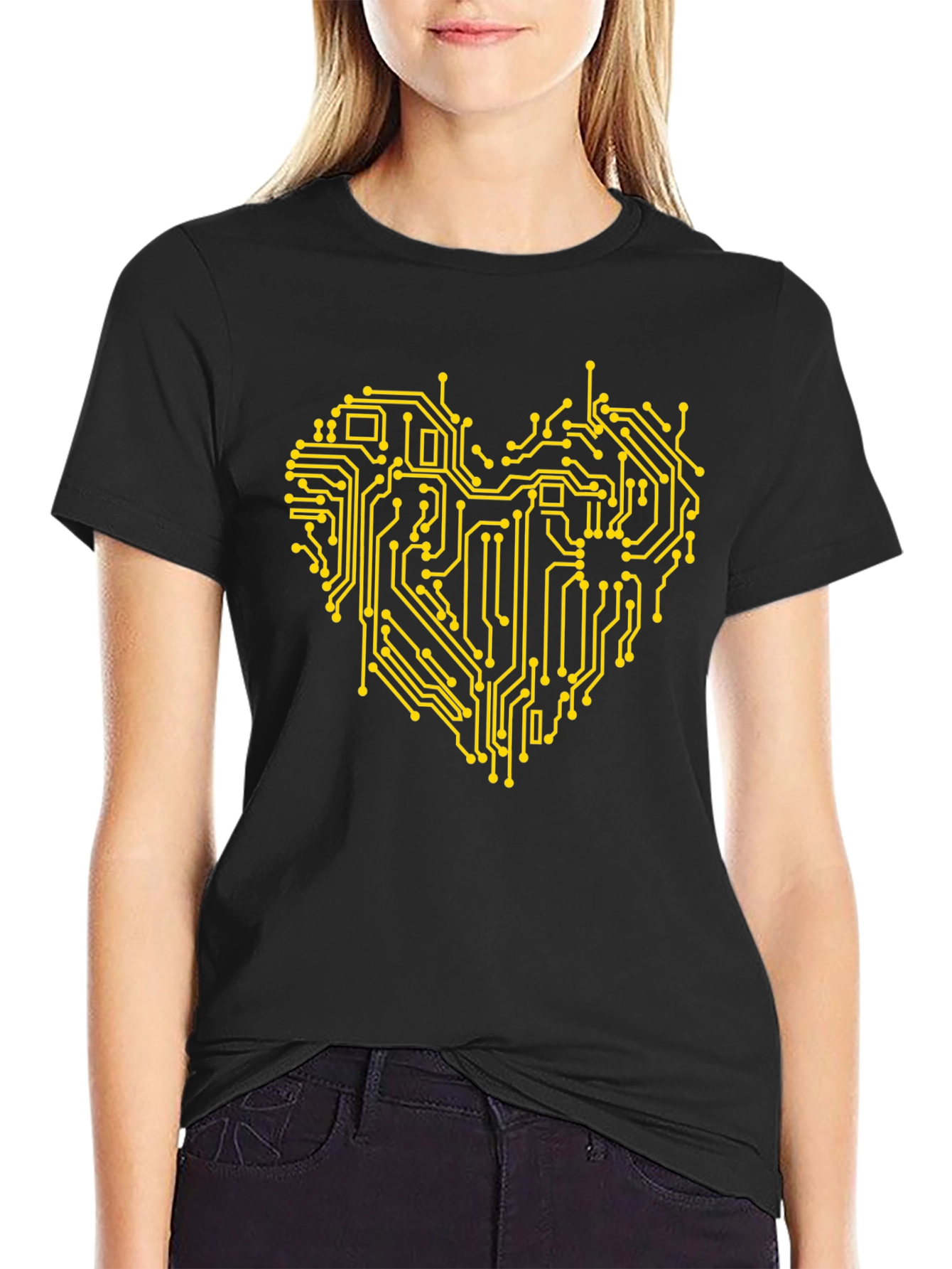 Tech Heart T-Shirt - Black Graphic Tee