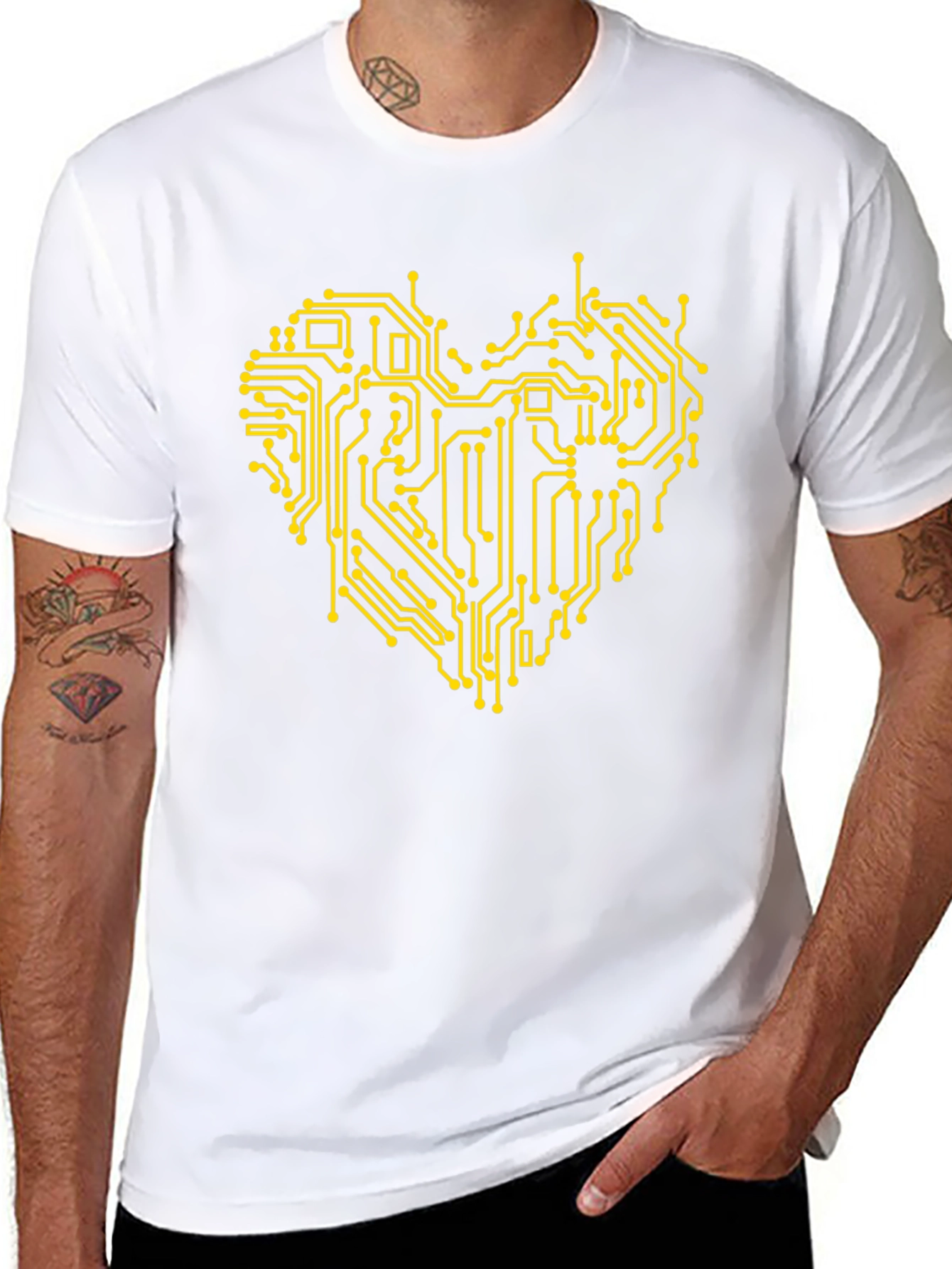 Tech Heart T-Shirt - Black Graphic Tee