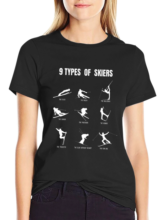 9 Types of Skiers Graphic Tee - Black