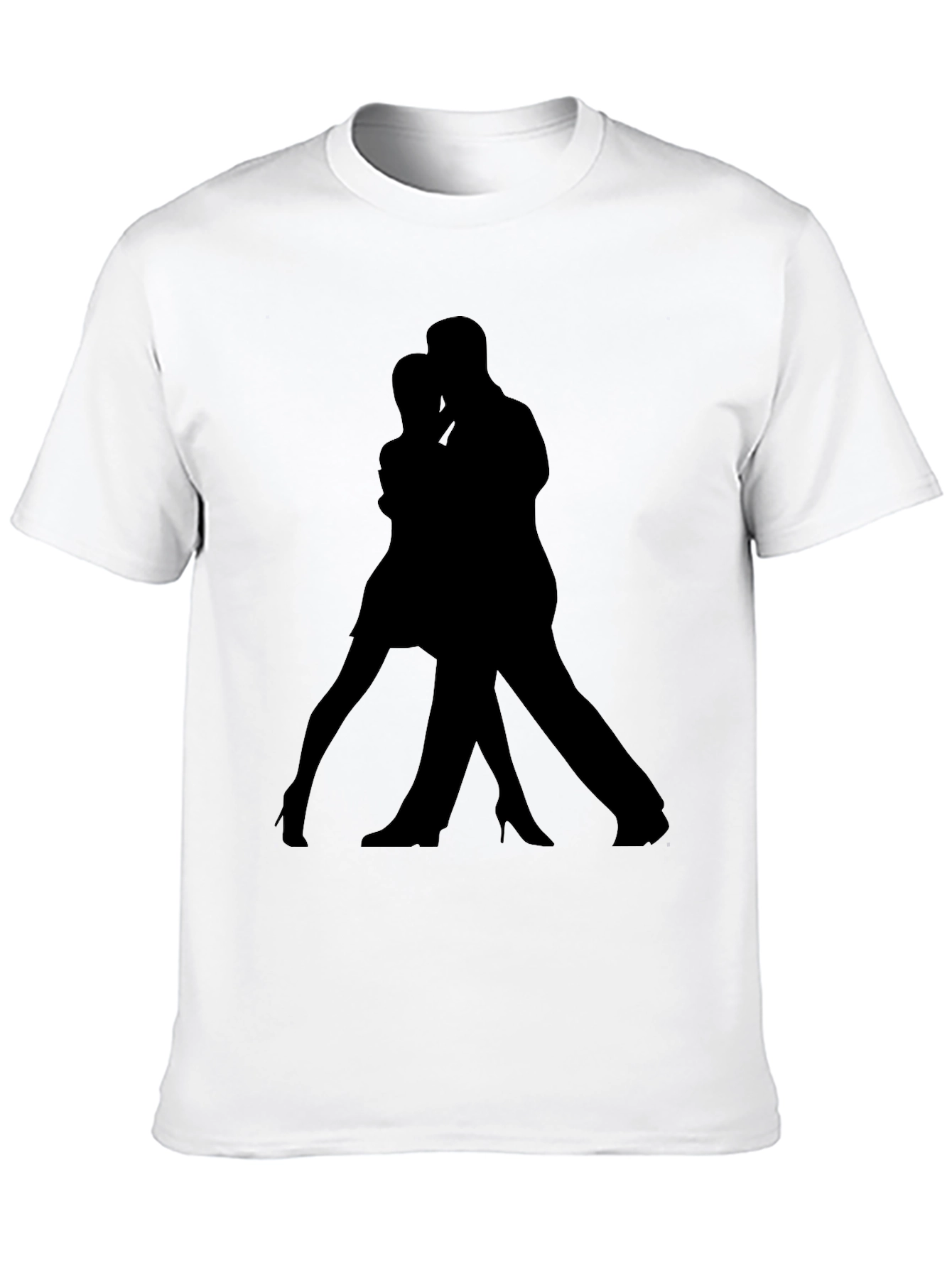 Dancing Silhouette Graphic Tee - Black Cotton Casual Shirt