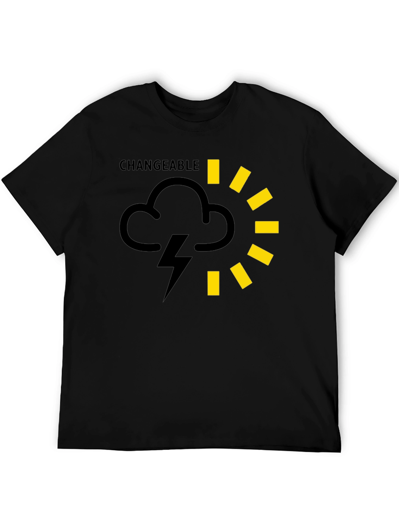 Changeable Weather Graphic Tee - Black Cotton T-Shirt