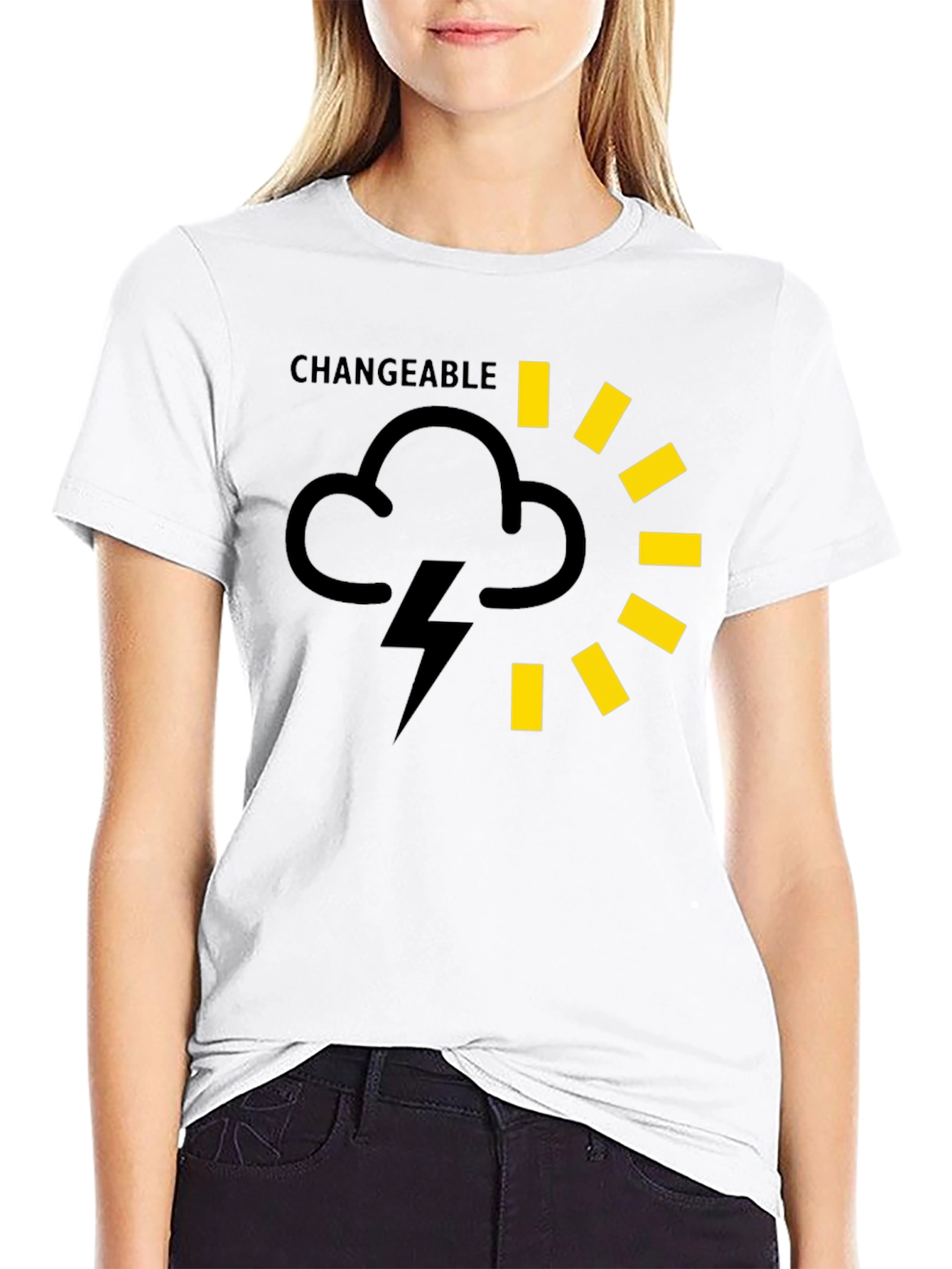 Changeable Weather Graphic Tee - Black Cotton T-Shirt