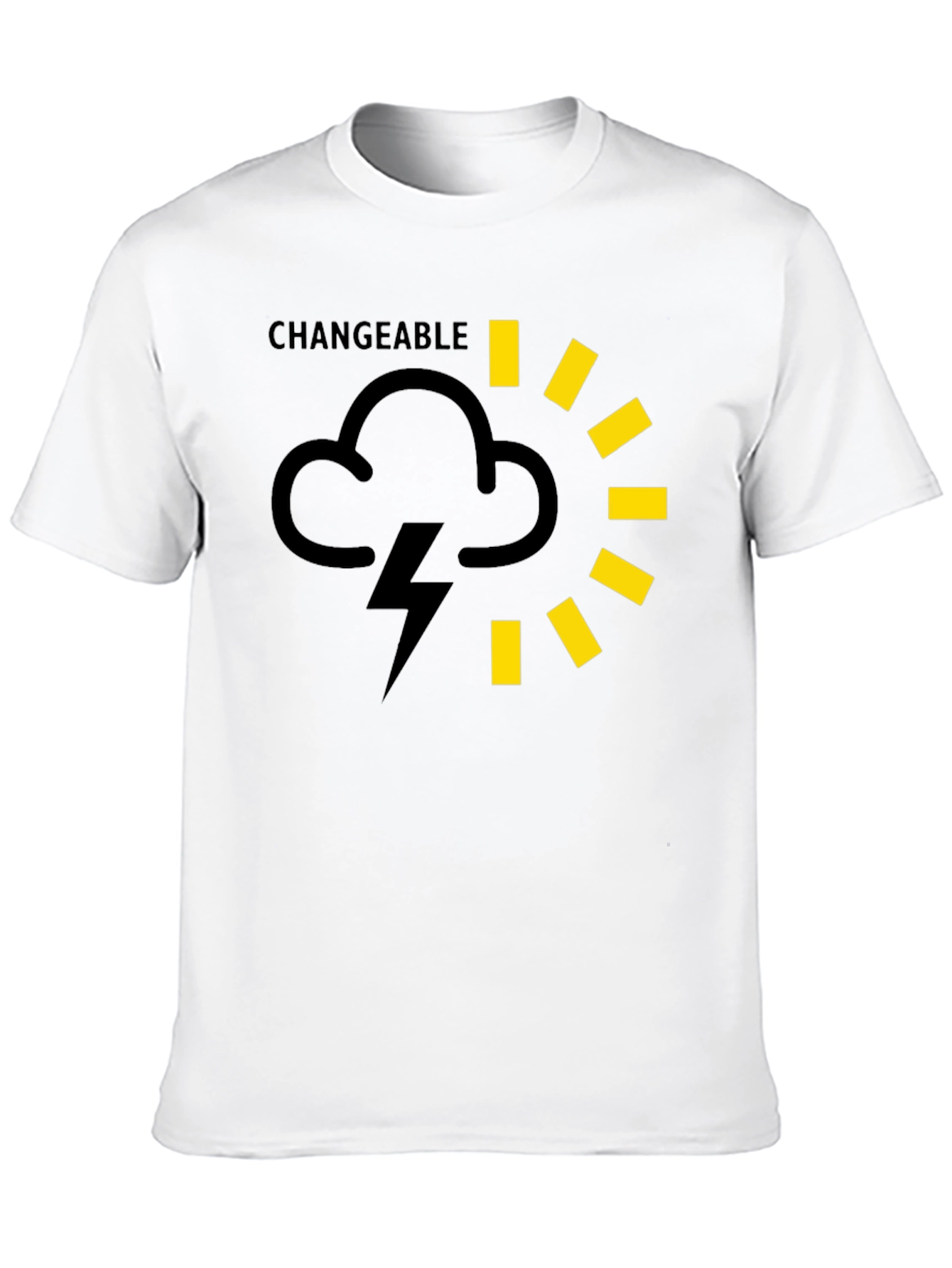 Changeable Weather Graphic Tee - Black Cotton T-Shirt