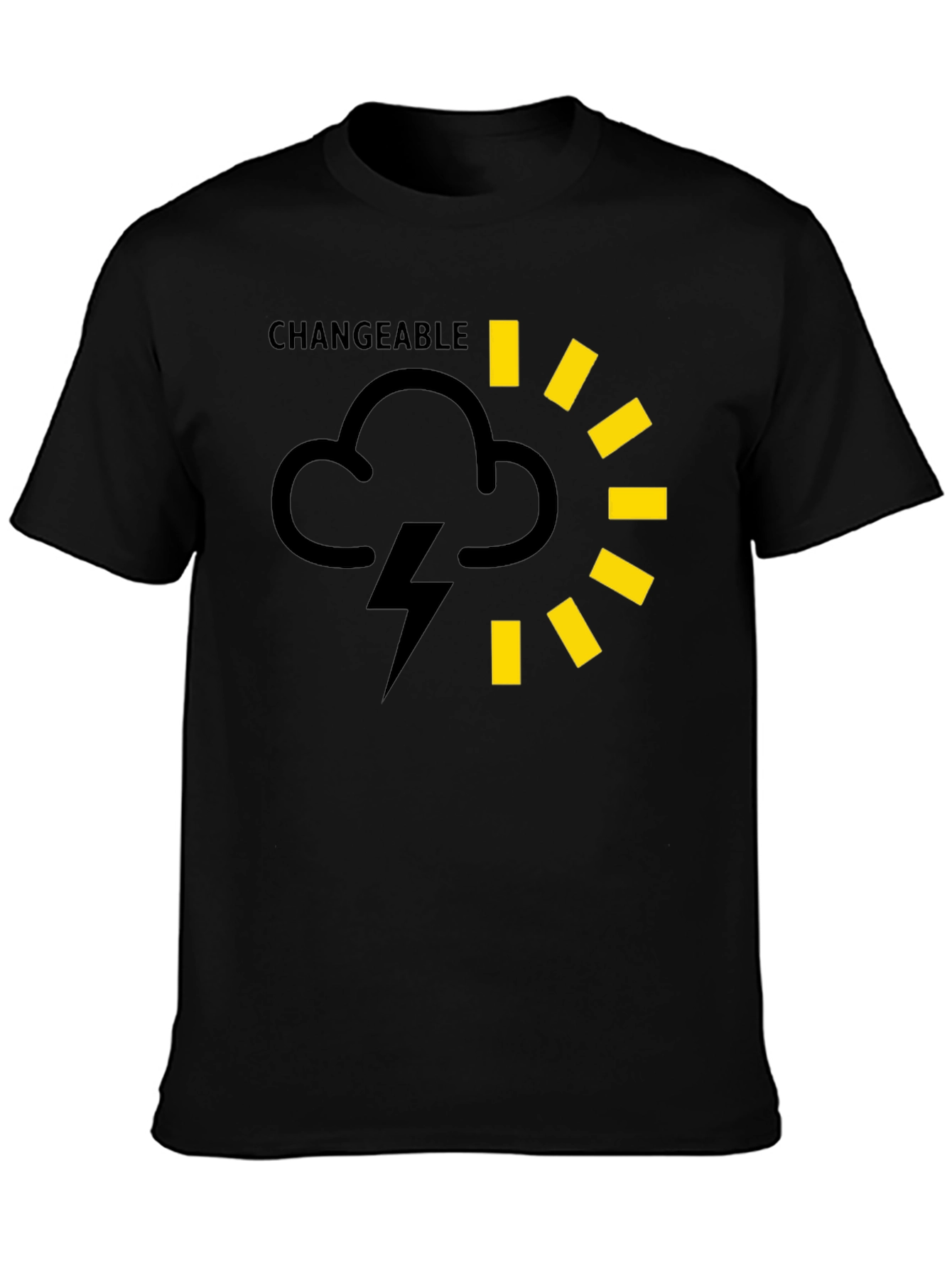 Changeable Weather Graphic Tee - Black Cotton T-Shirt