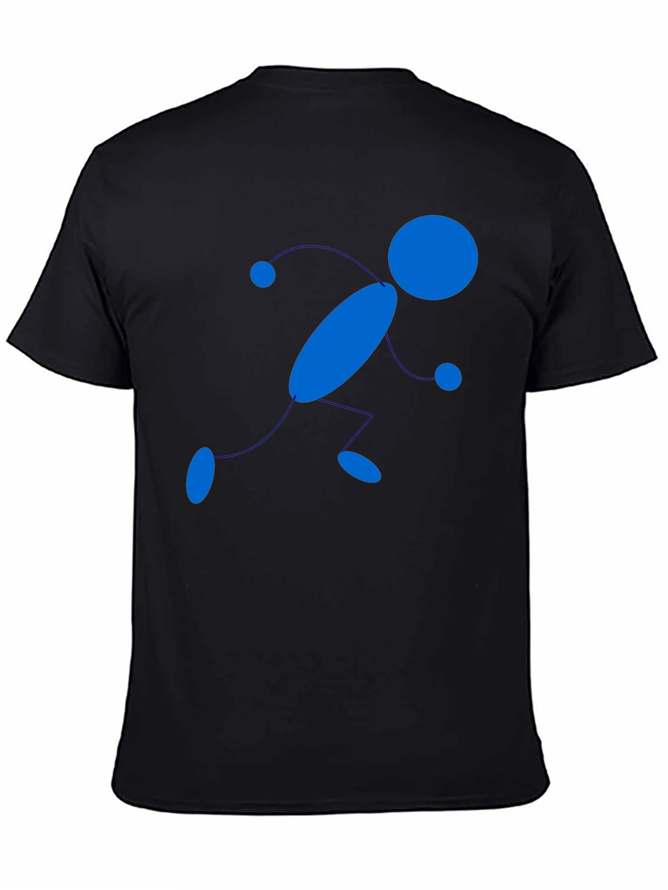 Stick Figure Runner Graphic Tee - Black Cotton T-Shirt