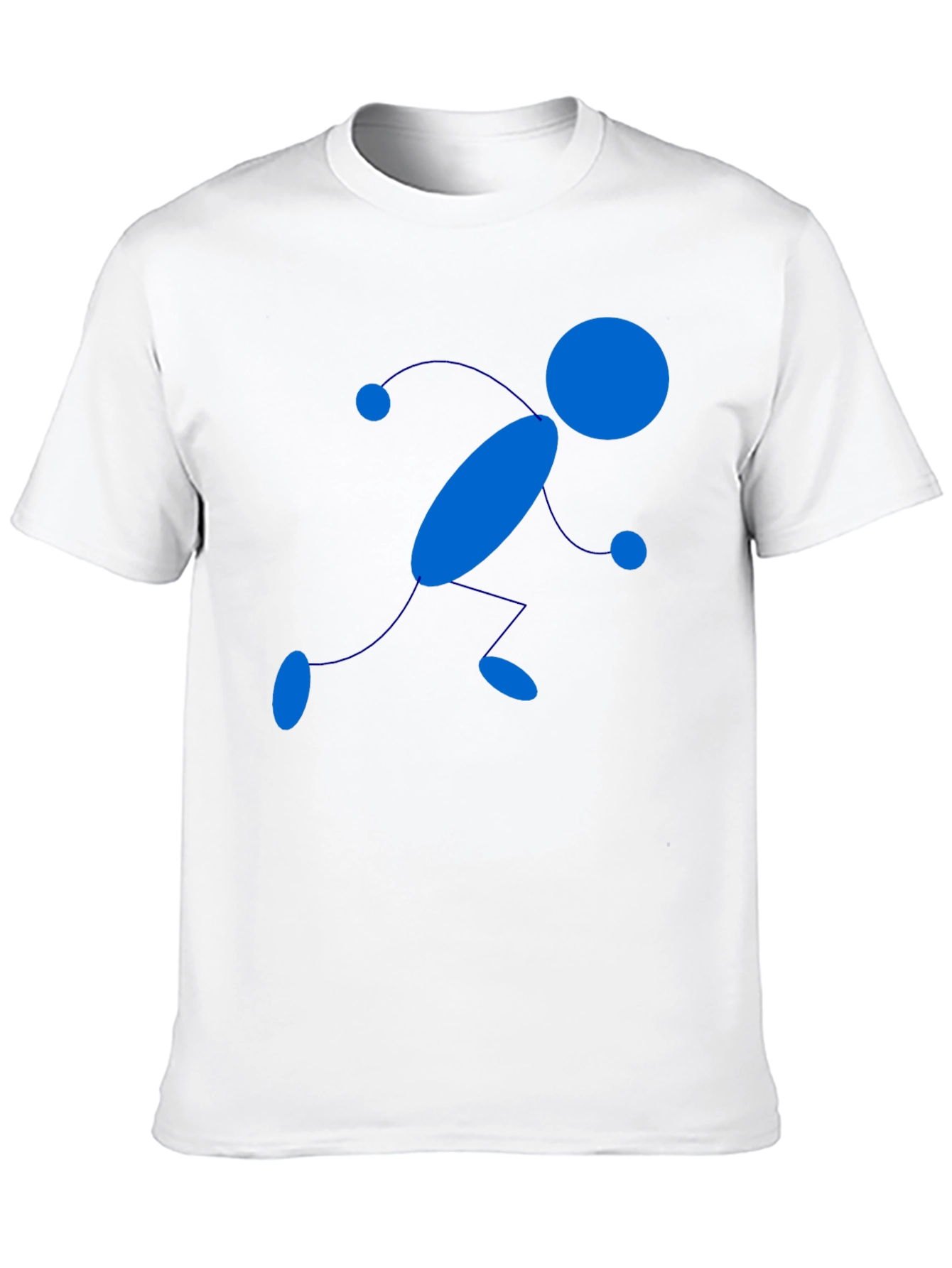 Stick Figure Runner Graphic Tee - Black Cotton T-Shirt