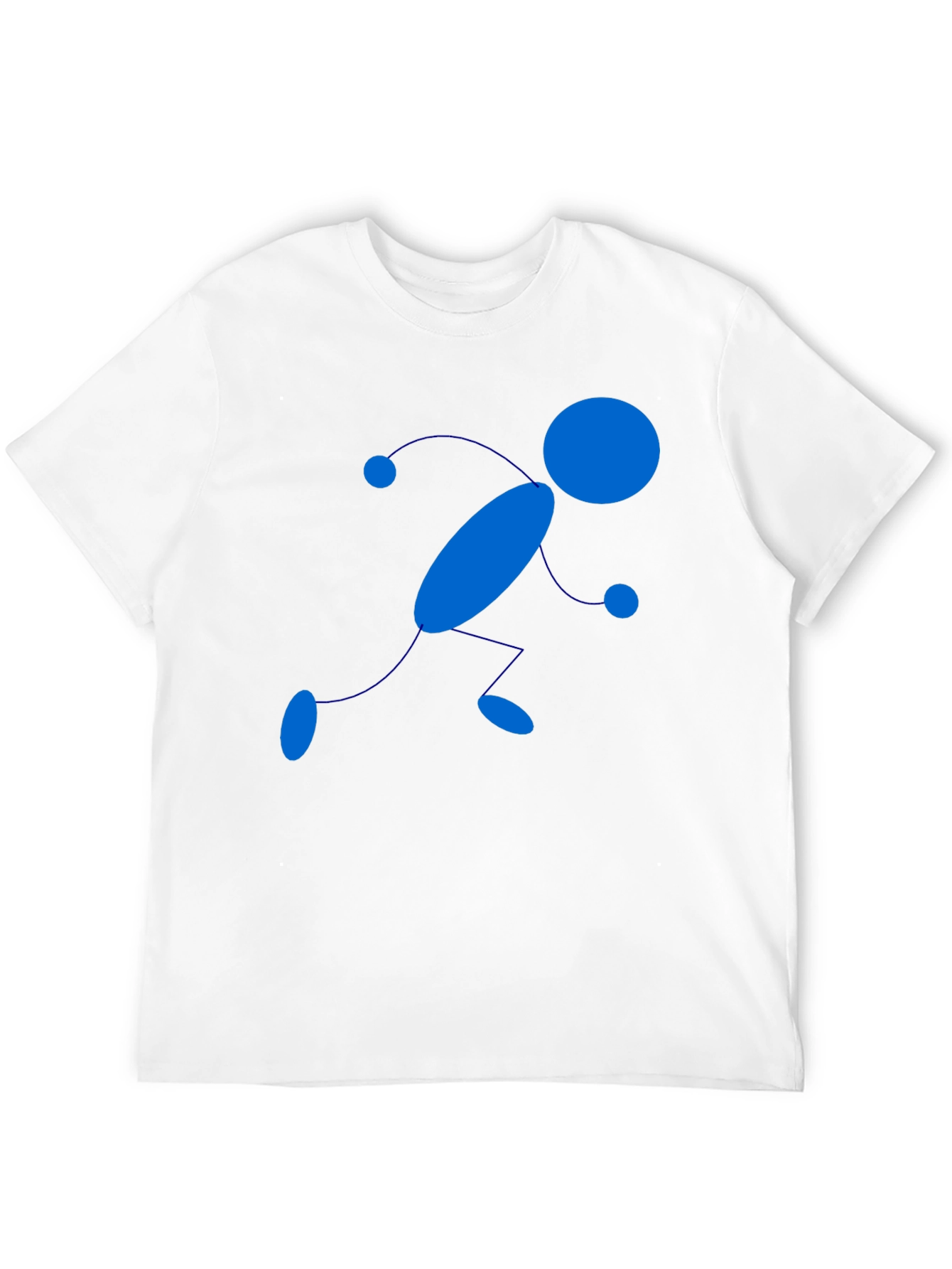 Stick Figure Runner Graphic Tee - Black Cotton T-Shirt