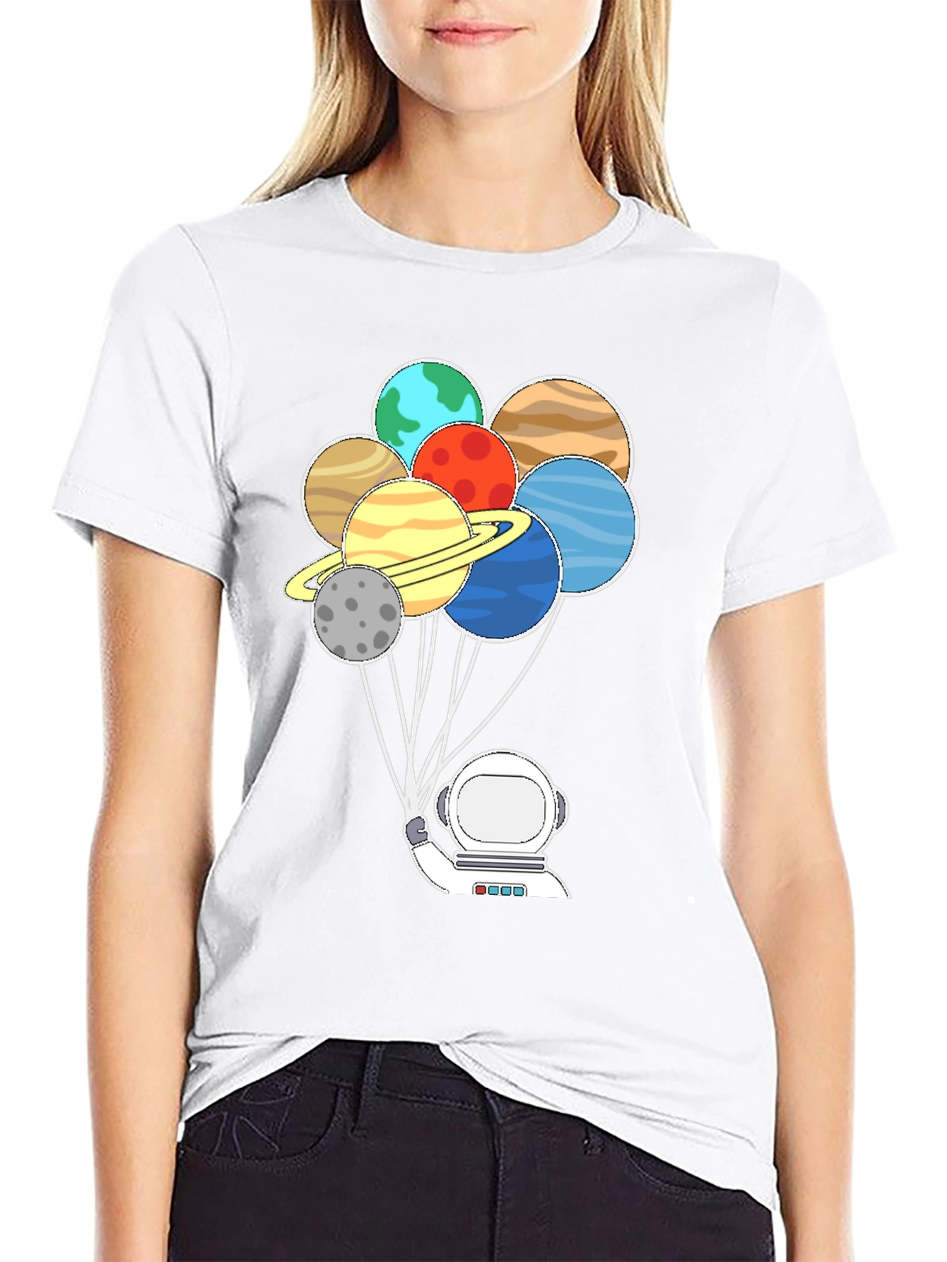 Astronaut Planets T-Shirt - Space Lover Tee