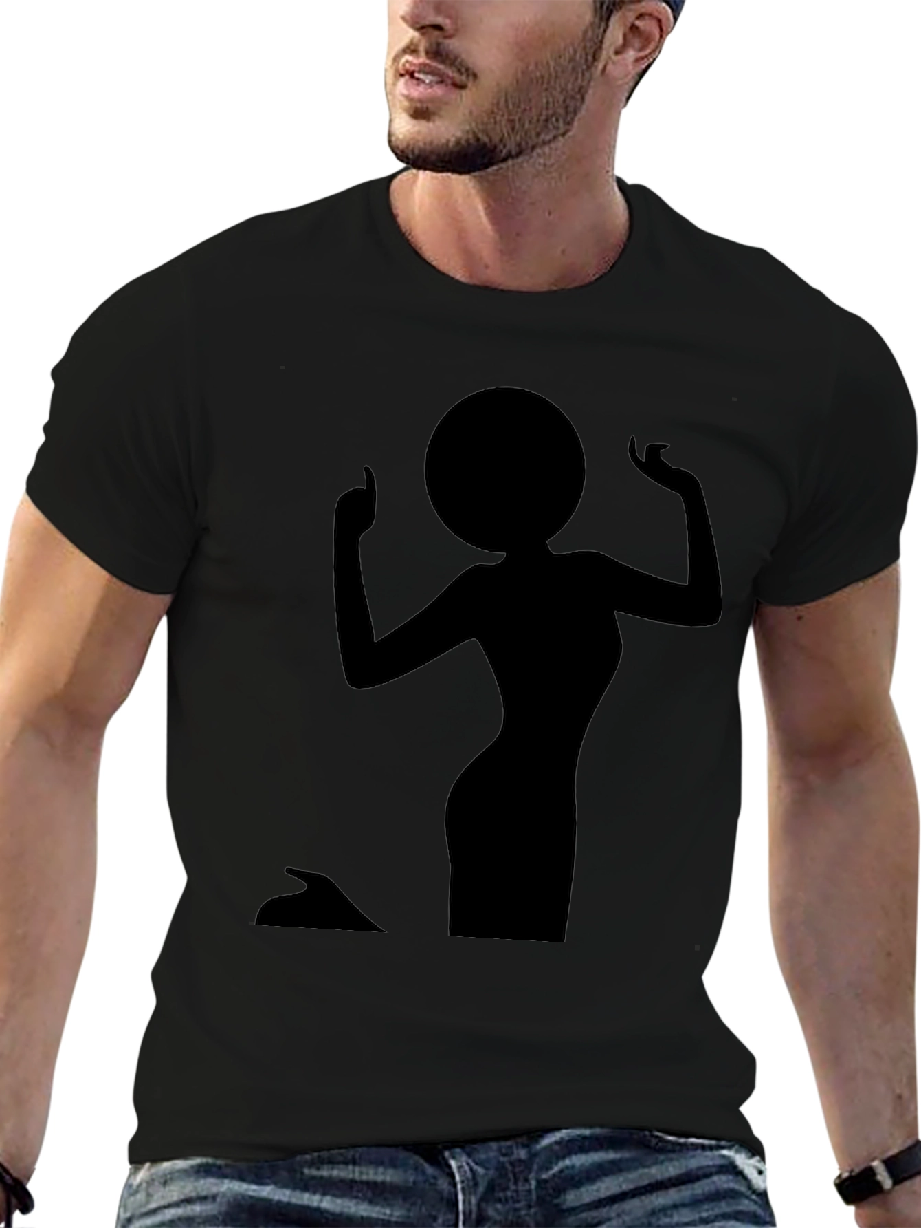 Black Silhouette Woman Graphic Tee - Stylish & Unique