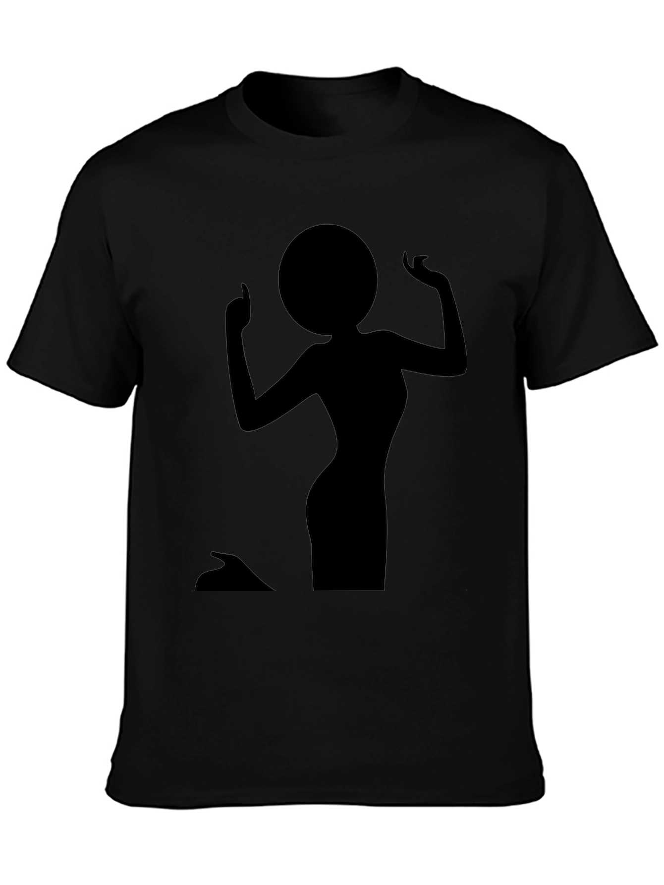Black Silhouette Woman Graphic Tee - Stylish & Unique