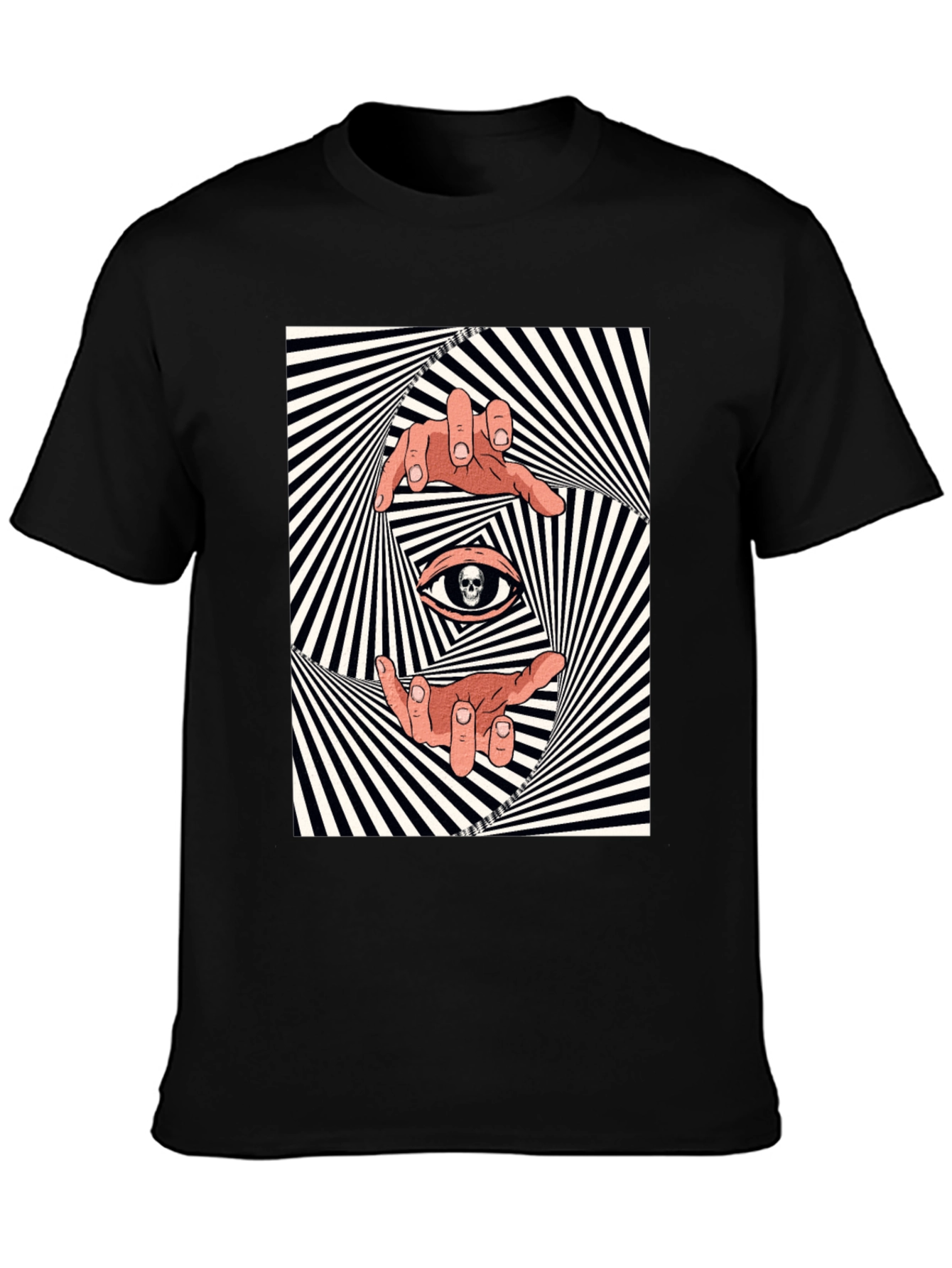 Hypnotic Eye Graphic Print Black T-Shirt