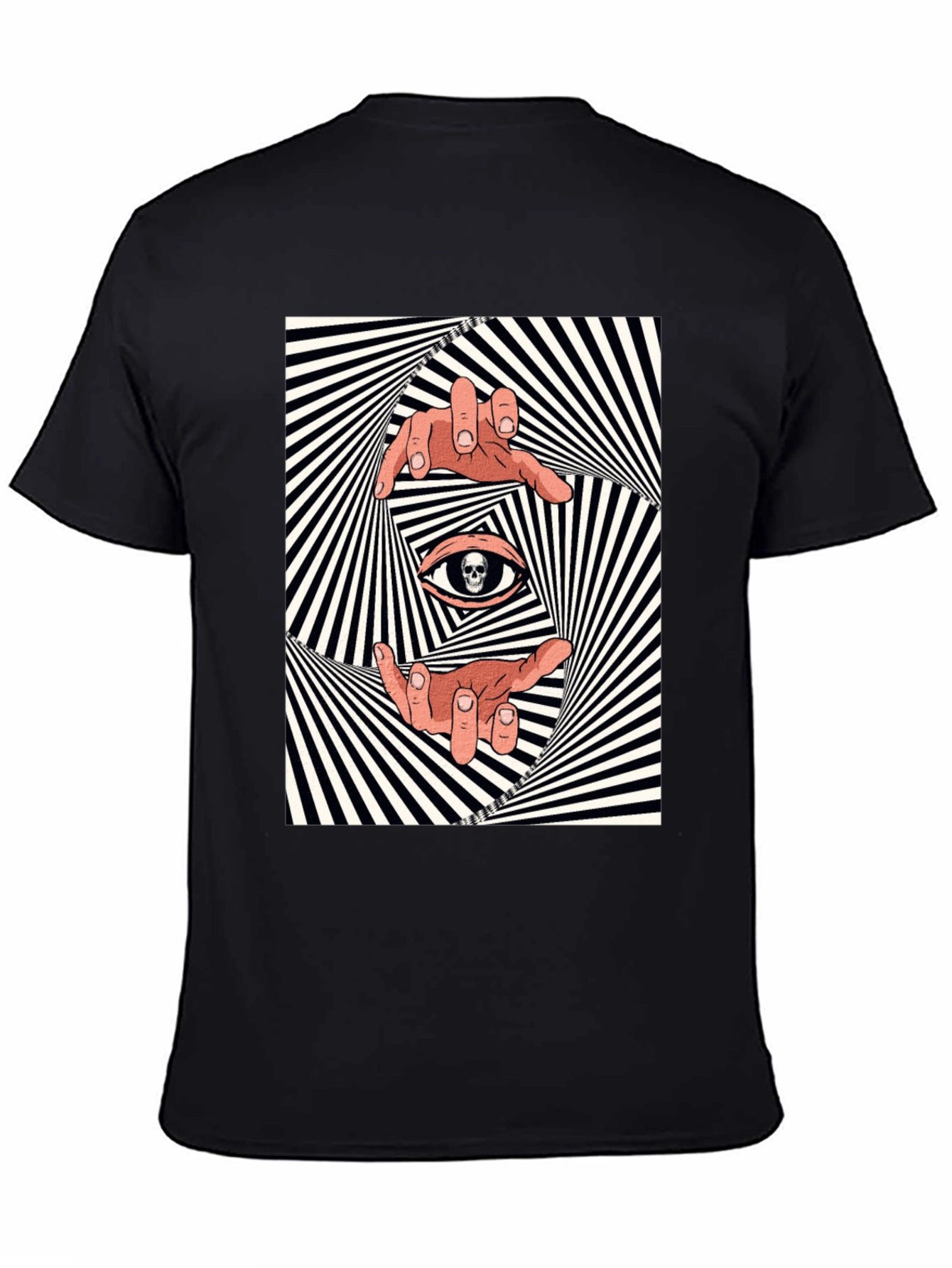 Hypnotic Eye Graphic Print Black T-Shirt