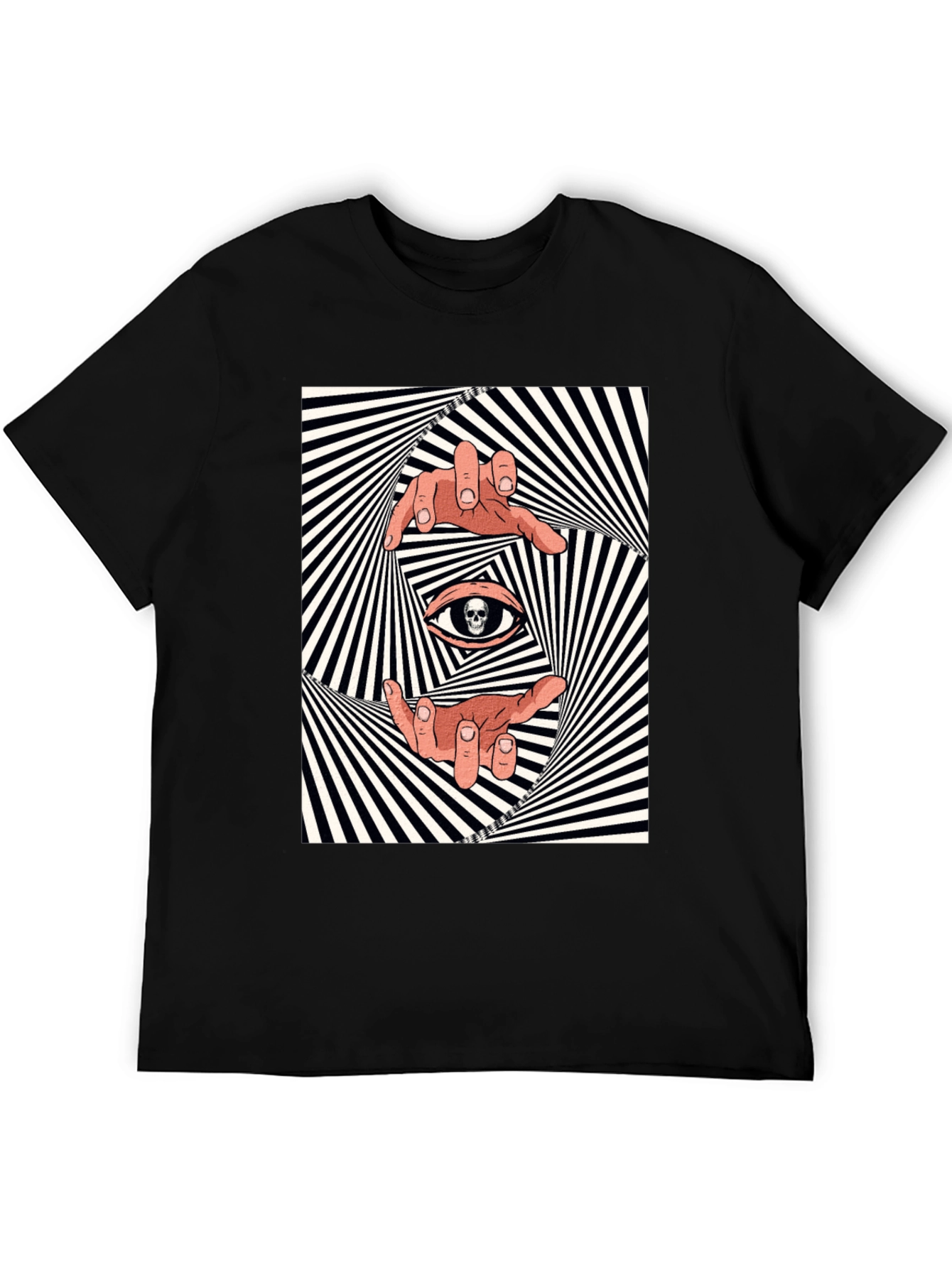 Hypnotic Eye Graphic Print Black T-Shirt
