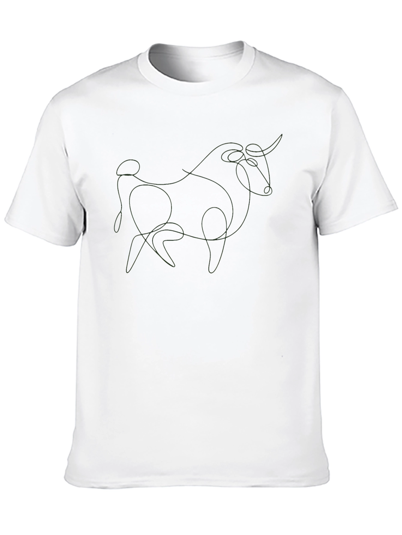 Abstract Bull Graphic Tee - Modern Art Shirt