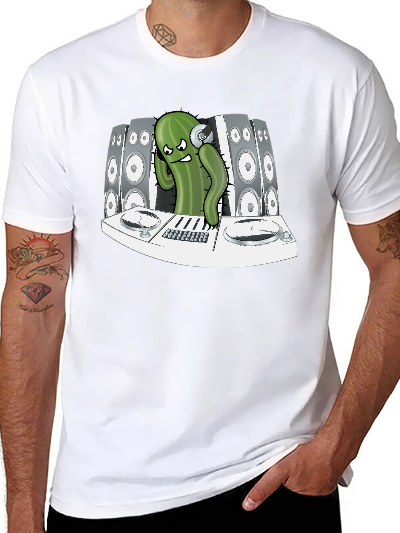 DJ Cactus Graphic Tee - Black T-Shirt