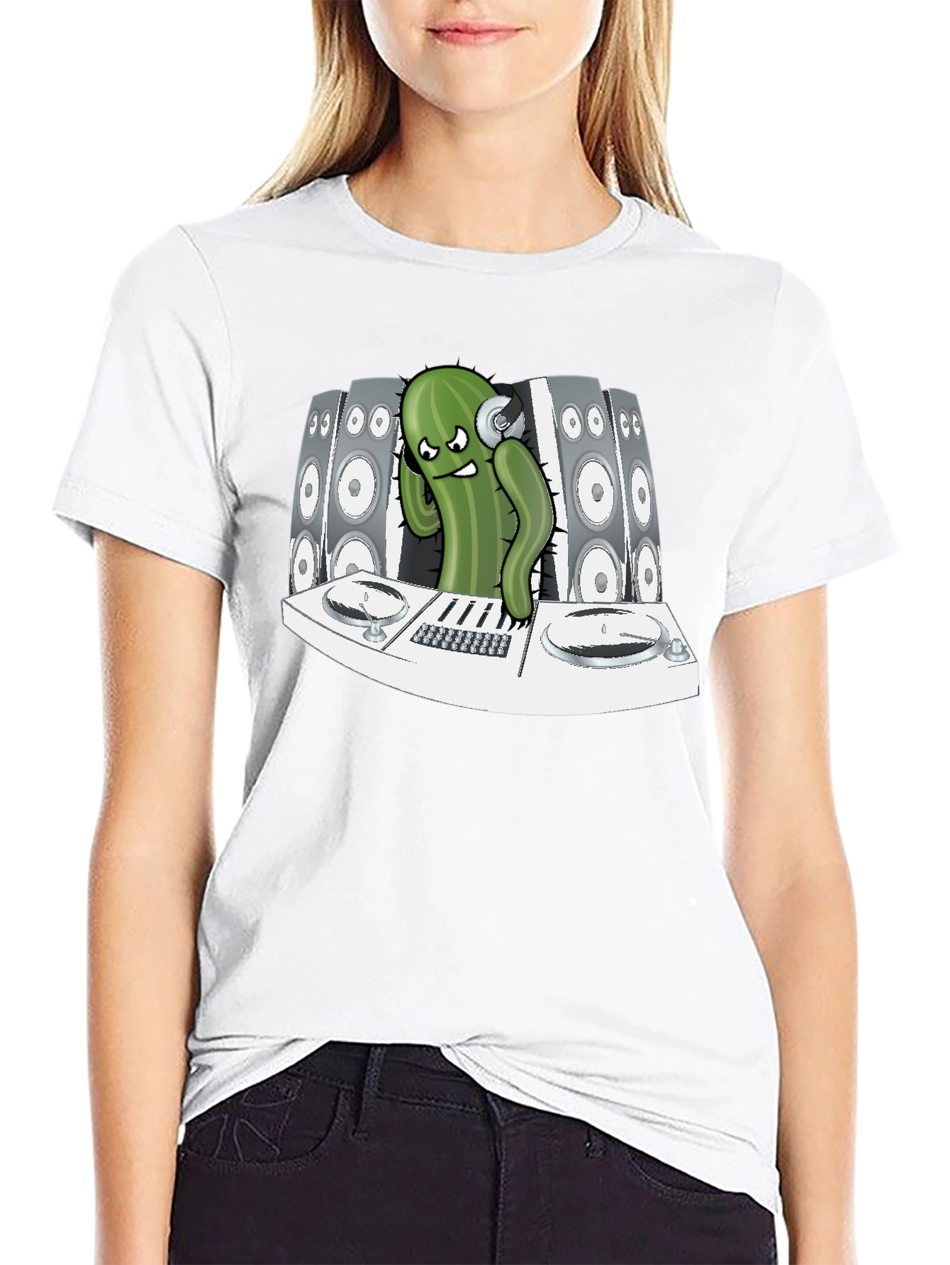 DJ Cactus Graphic Tee - Black T-Shirt