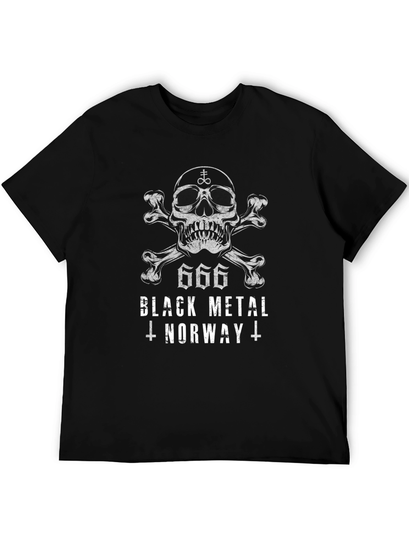 Black Metal Norway Skull Graphic Tee