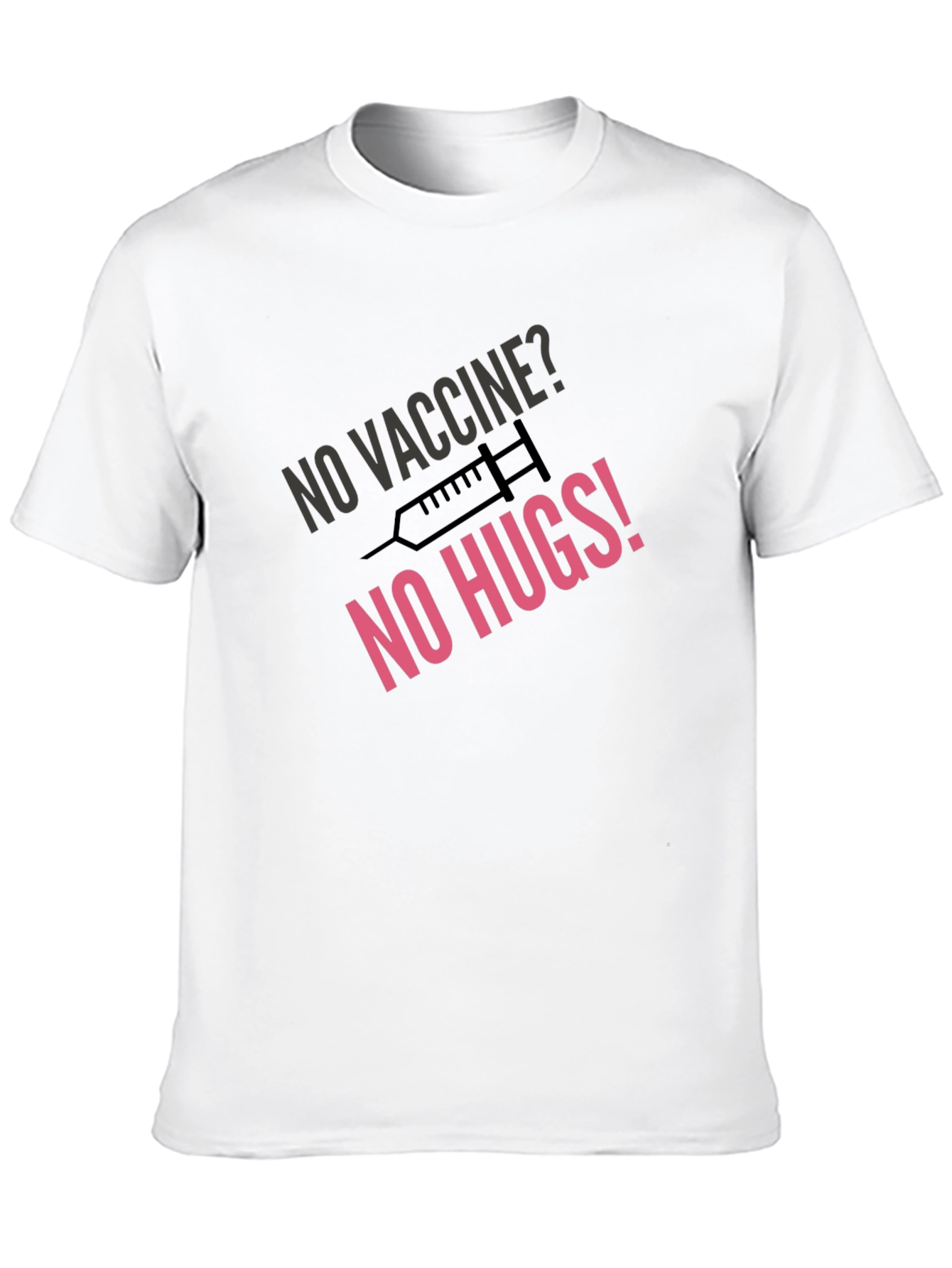 No Vaccine No Hugs Black Graphic Tee