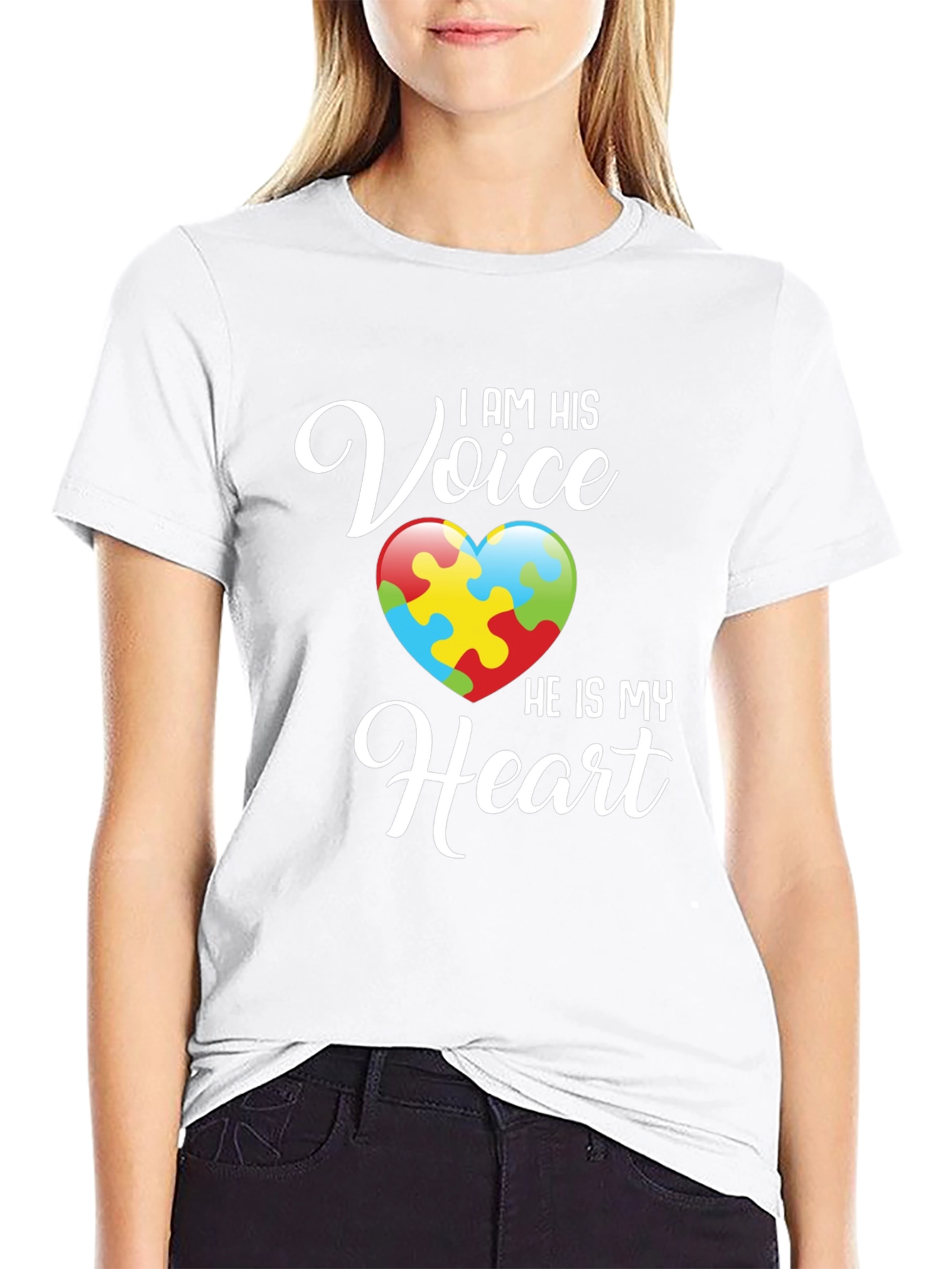 Autism Awareness T-Shirt - I Am His Voice Heart