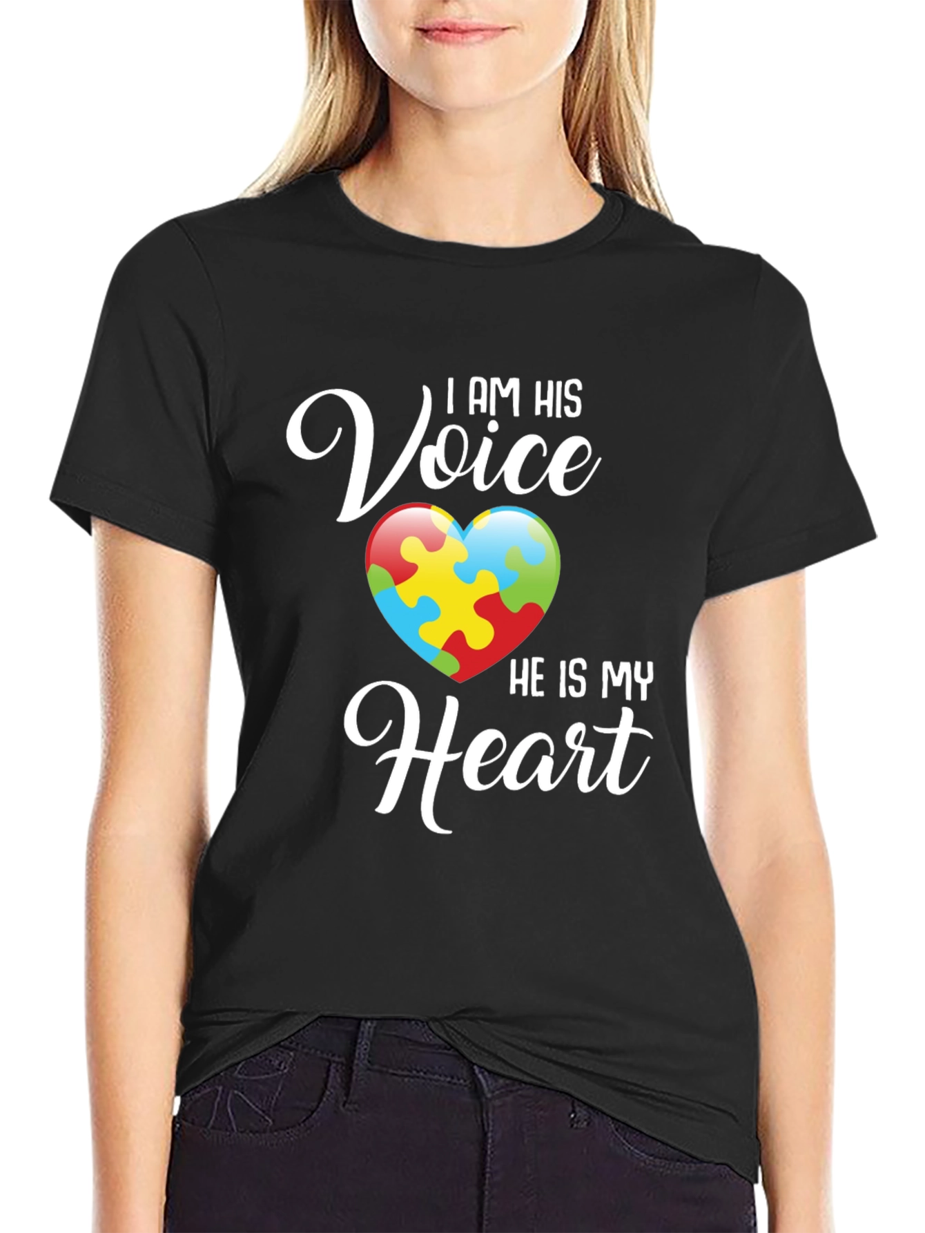 Autism Awareness T-Shirt - I Am His Voice Heart