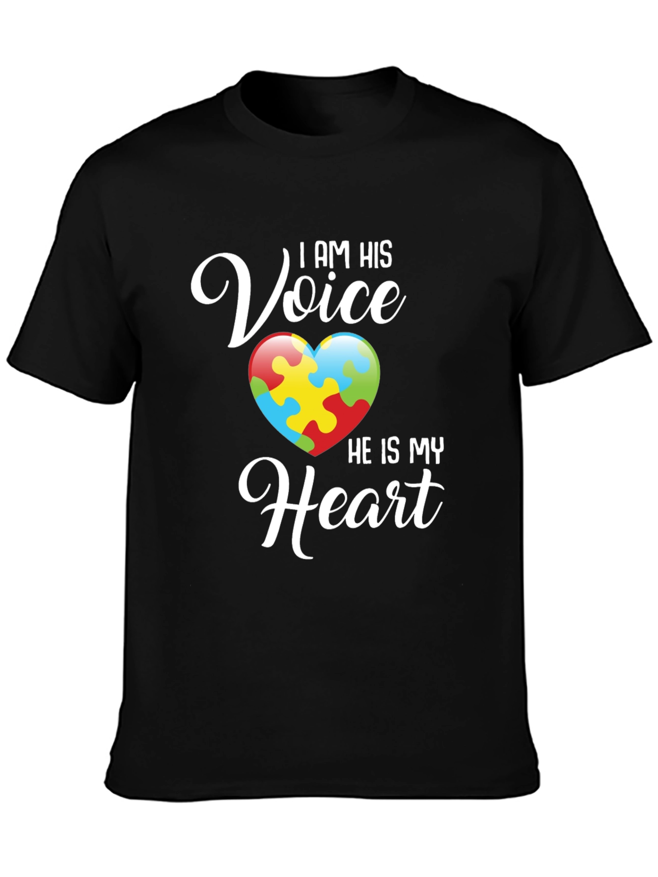 Autism Awareness T-Shirt - I Am His Voice Heart