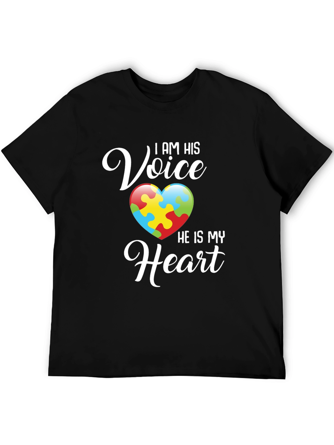 Autism Awareness T-Shirt - I Am His Voice Heart