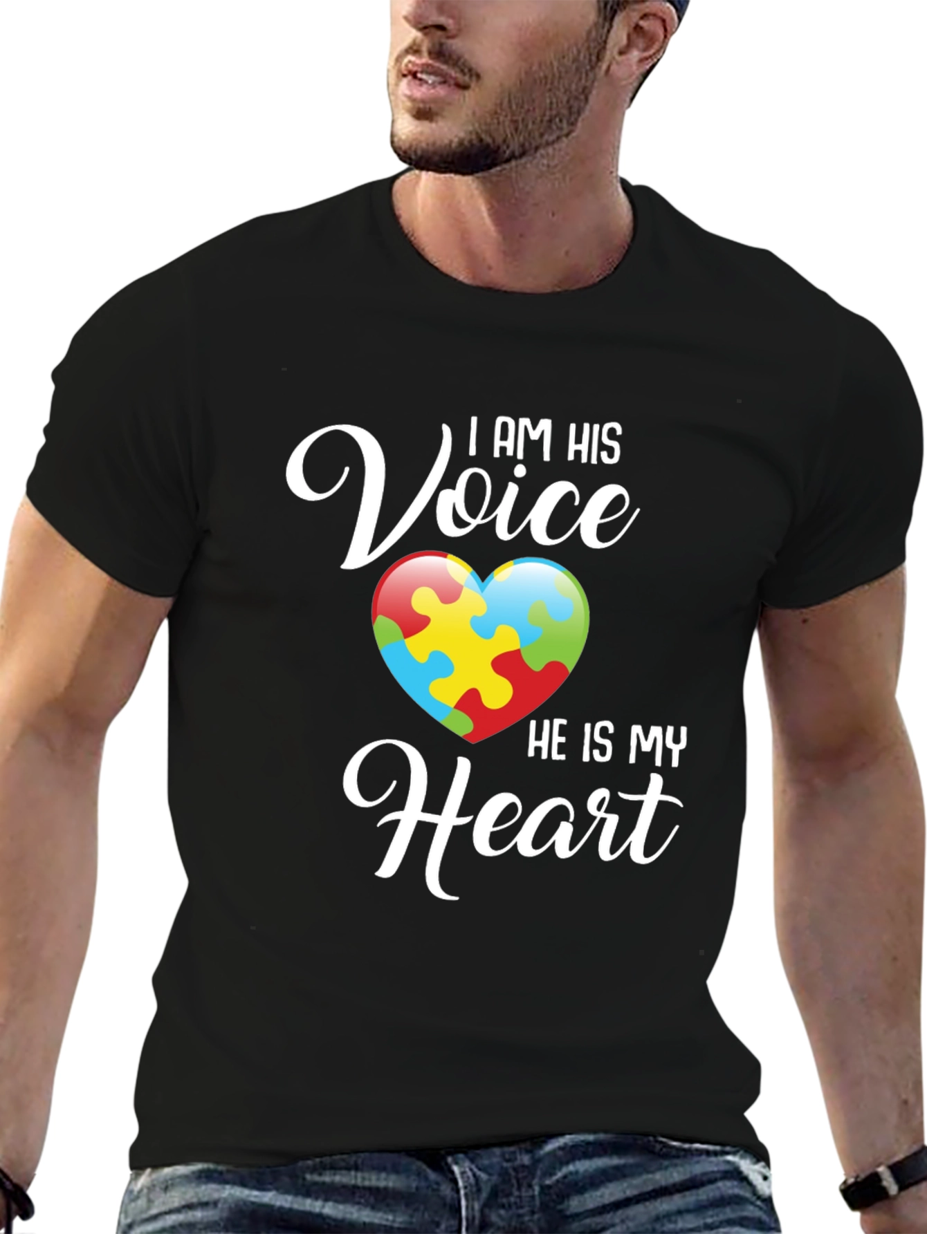 Autism Awareness T-Shirt - I Am His Voice Heart