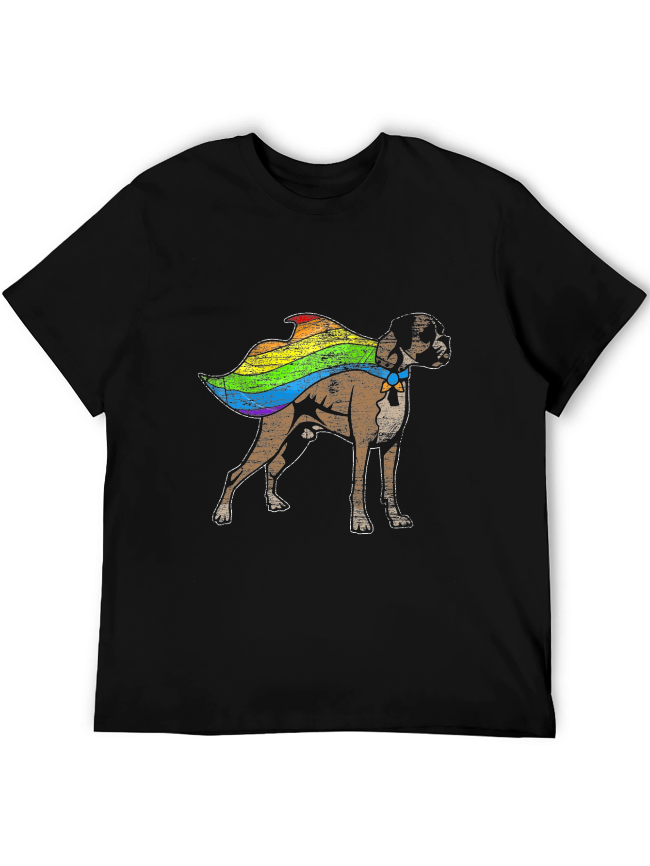 Pride Dog T-Shirt - Boxer Rainbow Cape