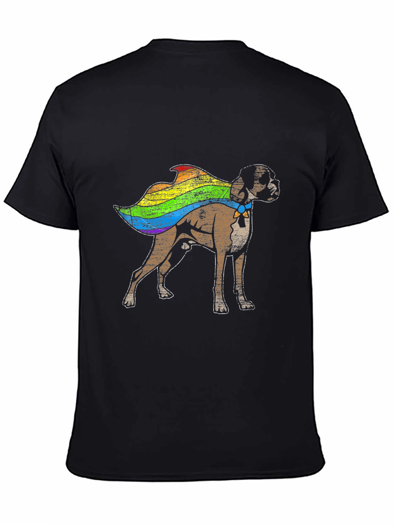 Pride Dog T-Shirt - Boxer Rainbow Cape