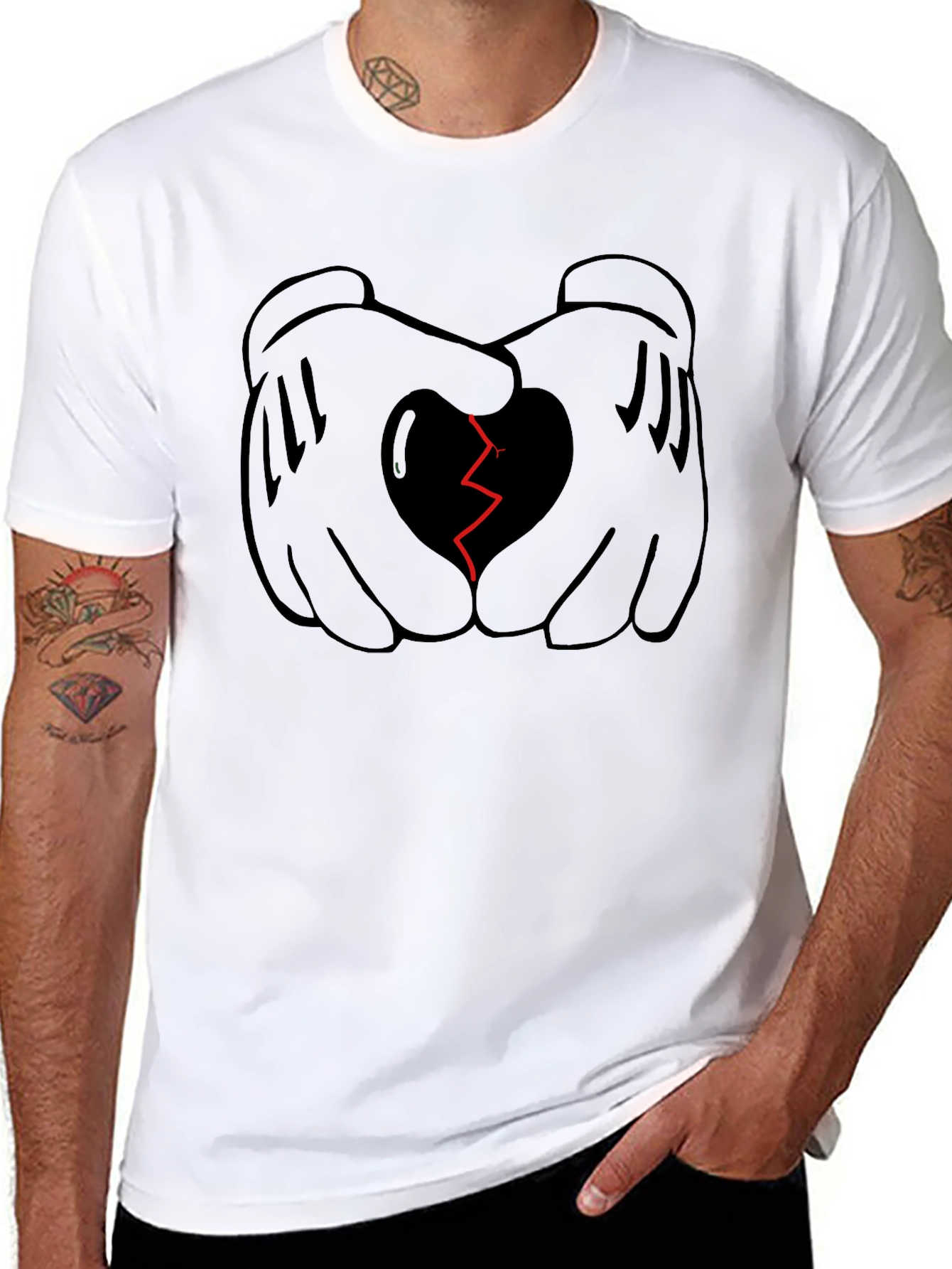 Broken Heart Cartoon Hands T-Shirt