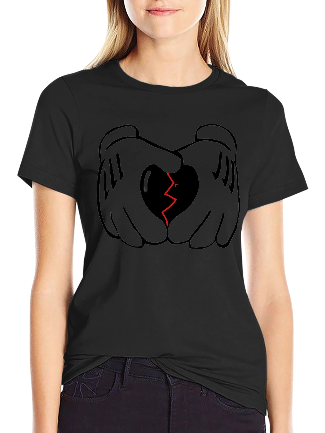 Broken Heart Cartoon Hands T-Shirt