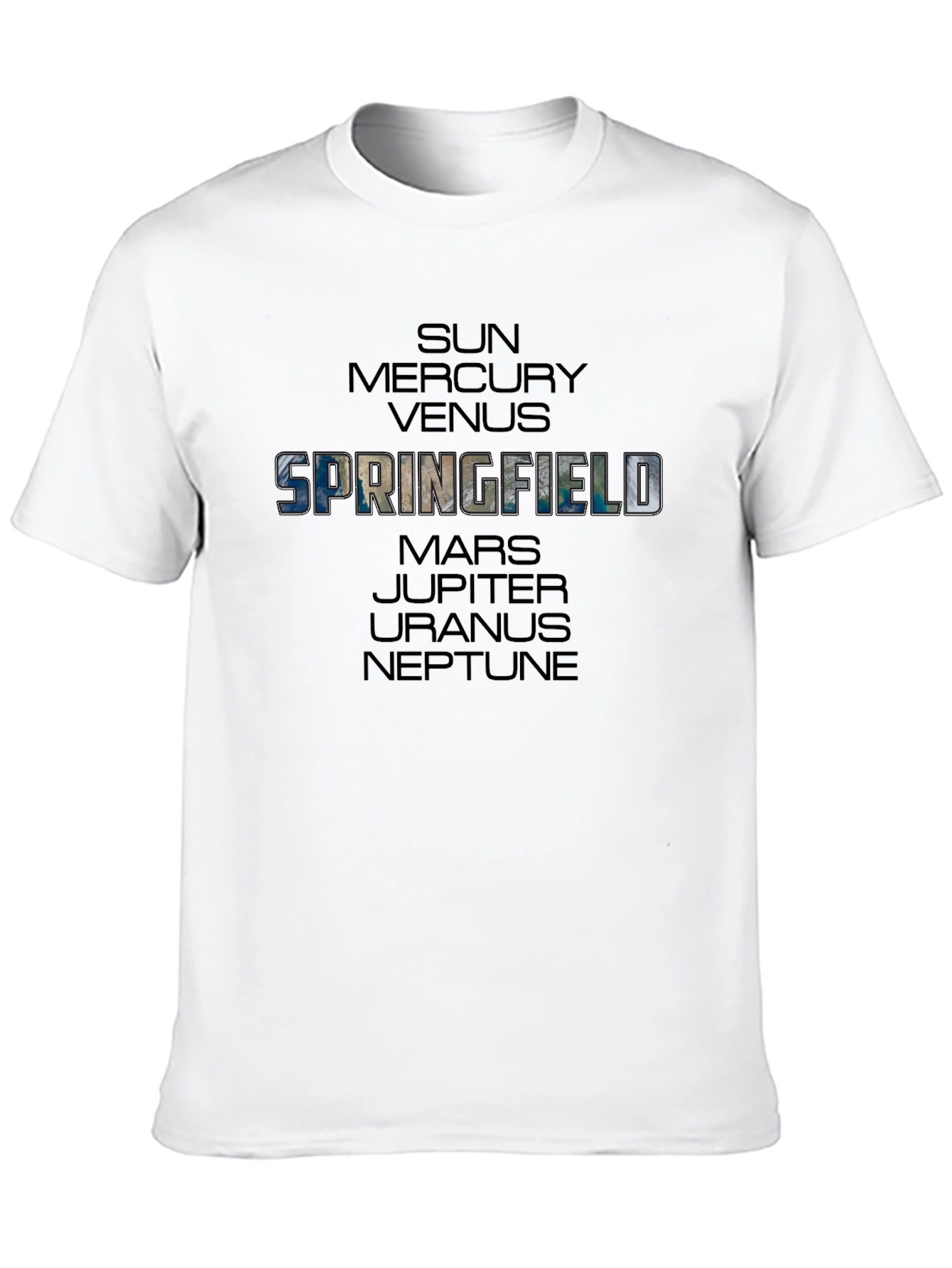 Springfield Planets Graphic Black T-Shirt