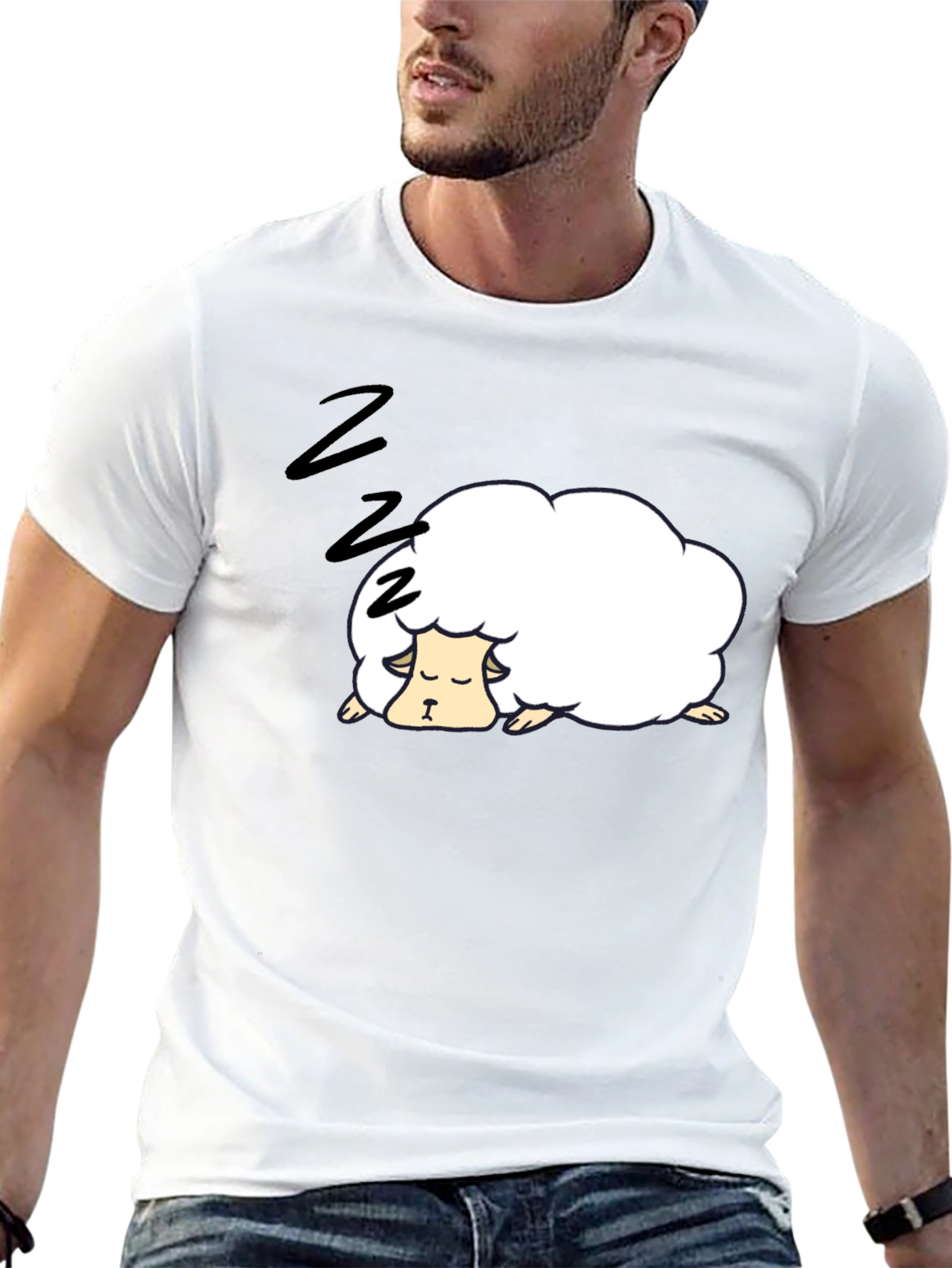 Sleepy Sheep Black T-Shirt