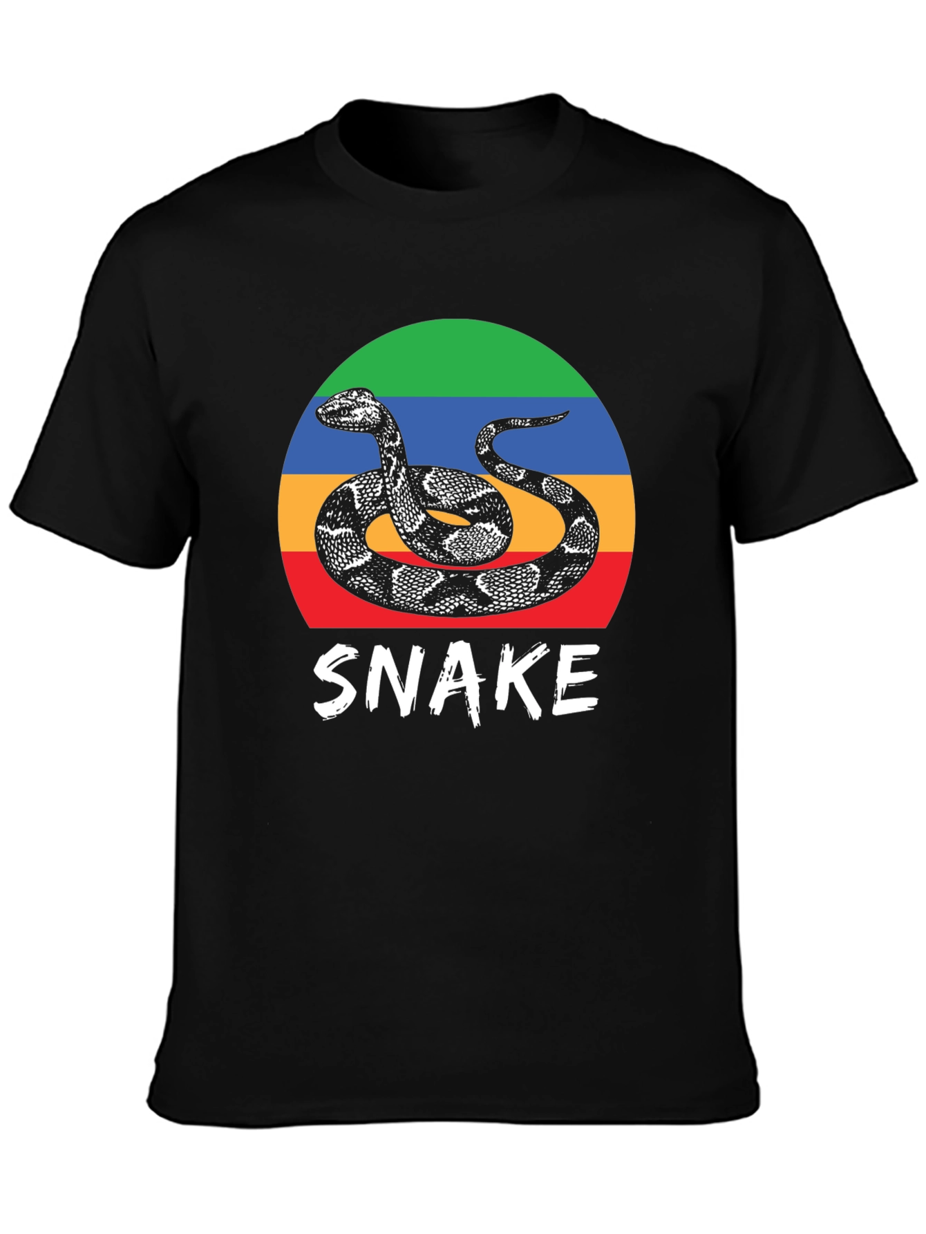 Snake Graphic Tee - Retro Style Mens T-Shirt