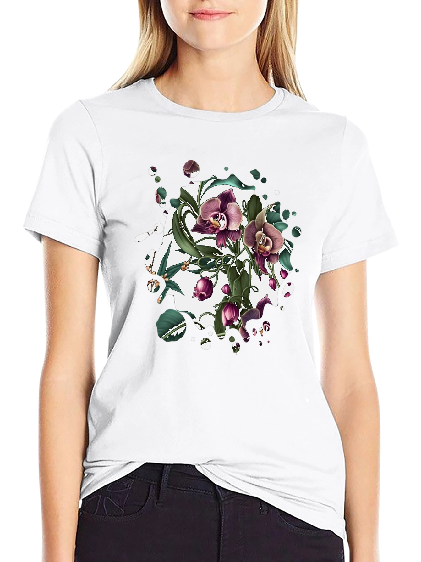 Floral Orchid Graphic T-Shirt