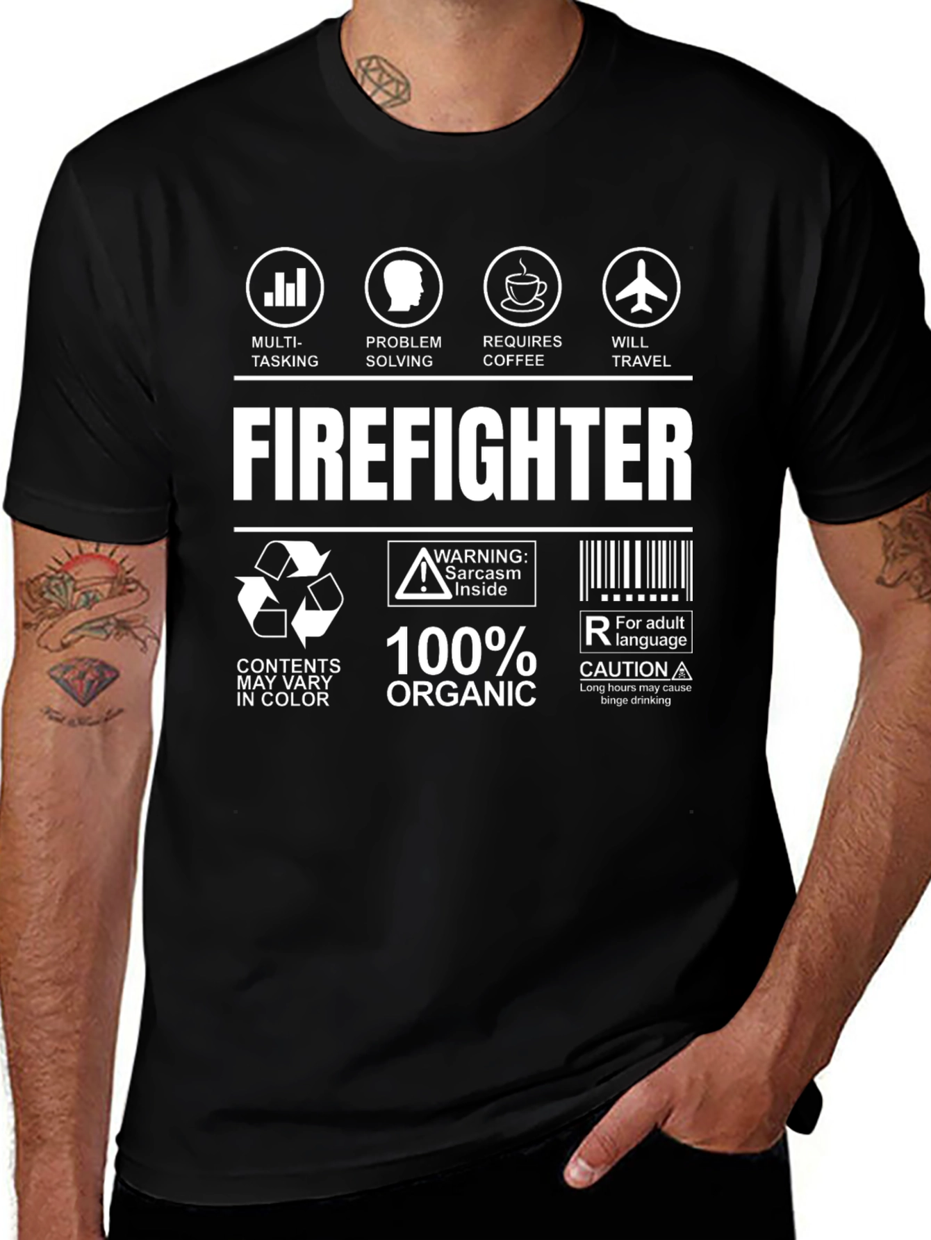 Firefighter T-Shirt: Multi-Tasking Coffee Travel