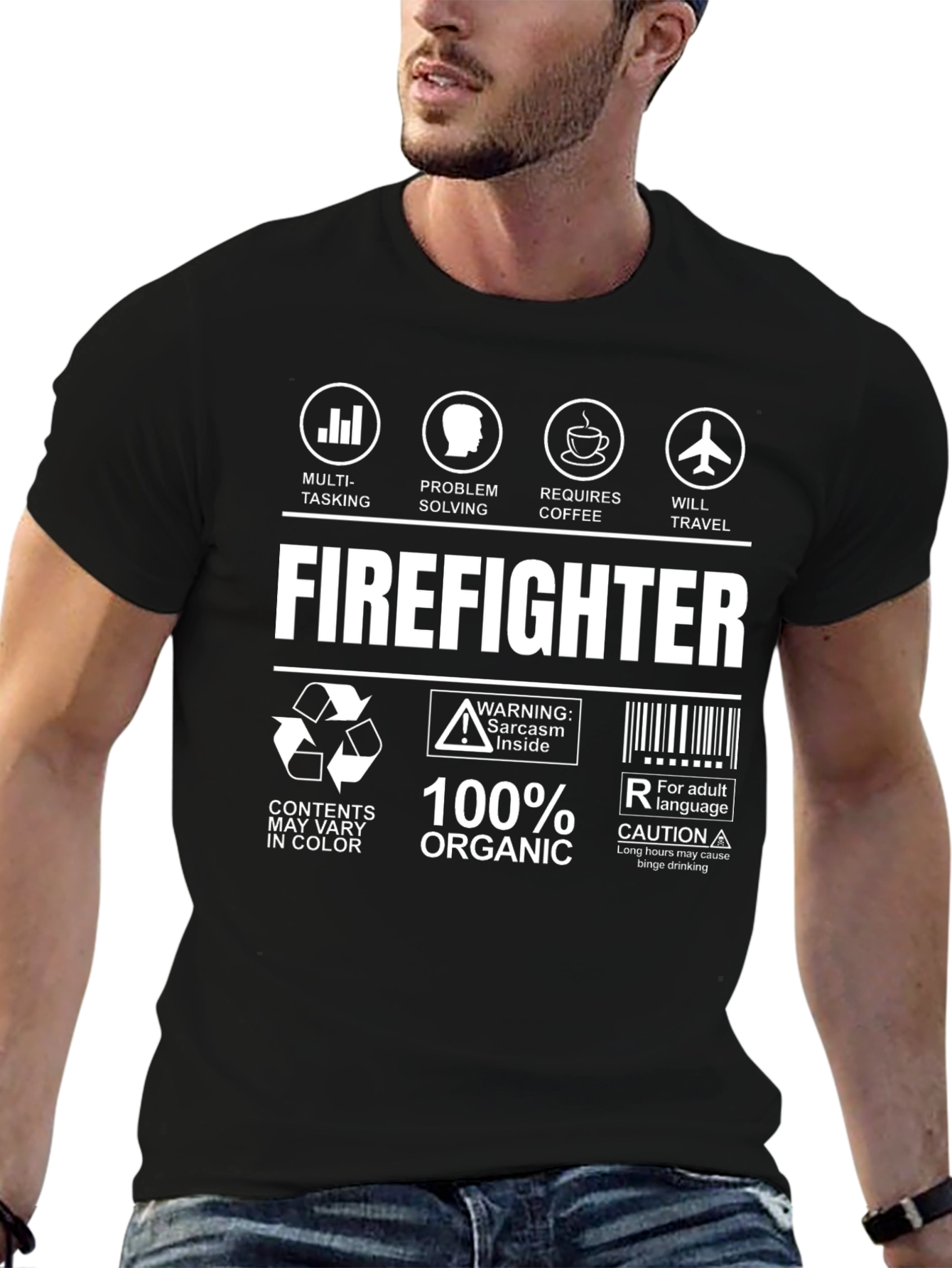 Firefighter T-Shirt: Multi-Tasking Coffee Travel