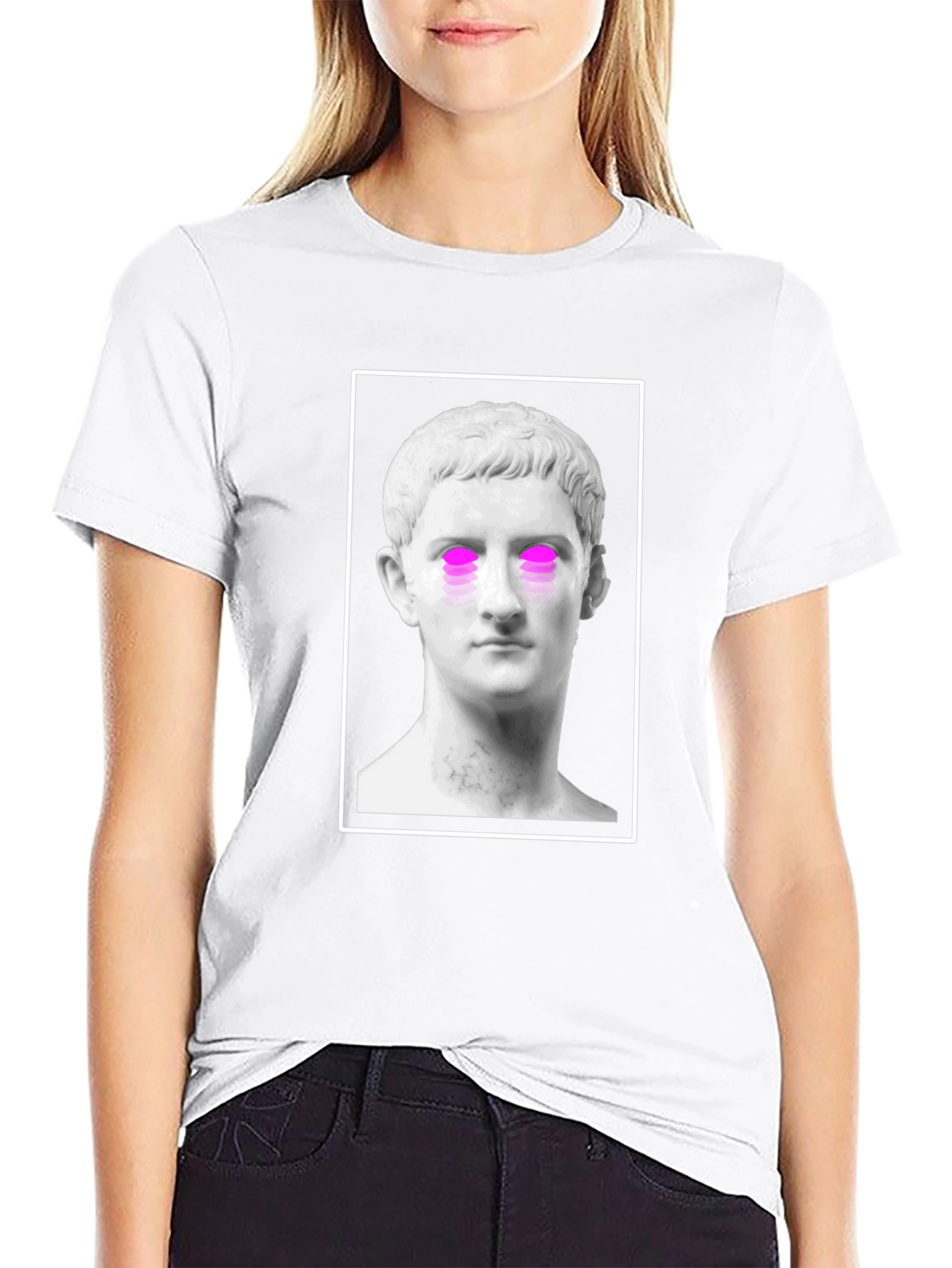 Surreal Roman Bust Graphic Tee - Mens Black T-Shirt