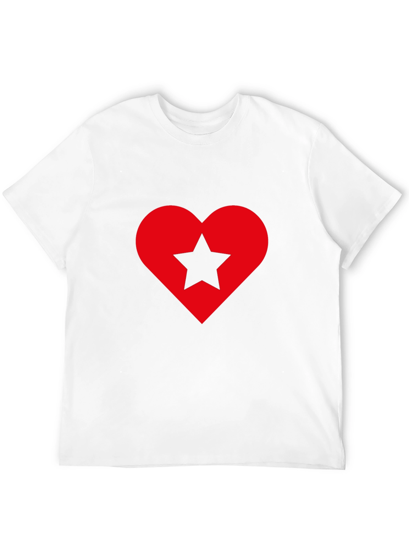 Heart Star Graphic Tee - Soft Black Cotton Shirt