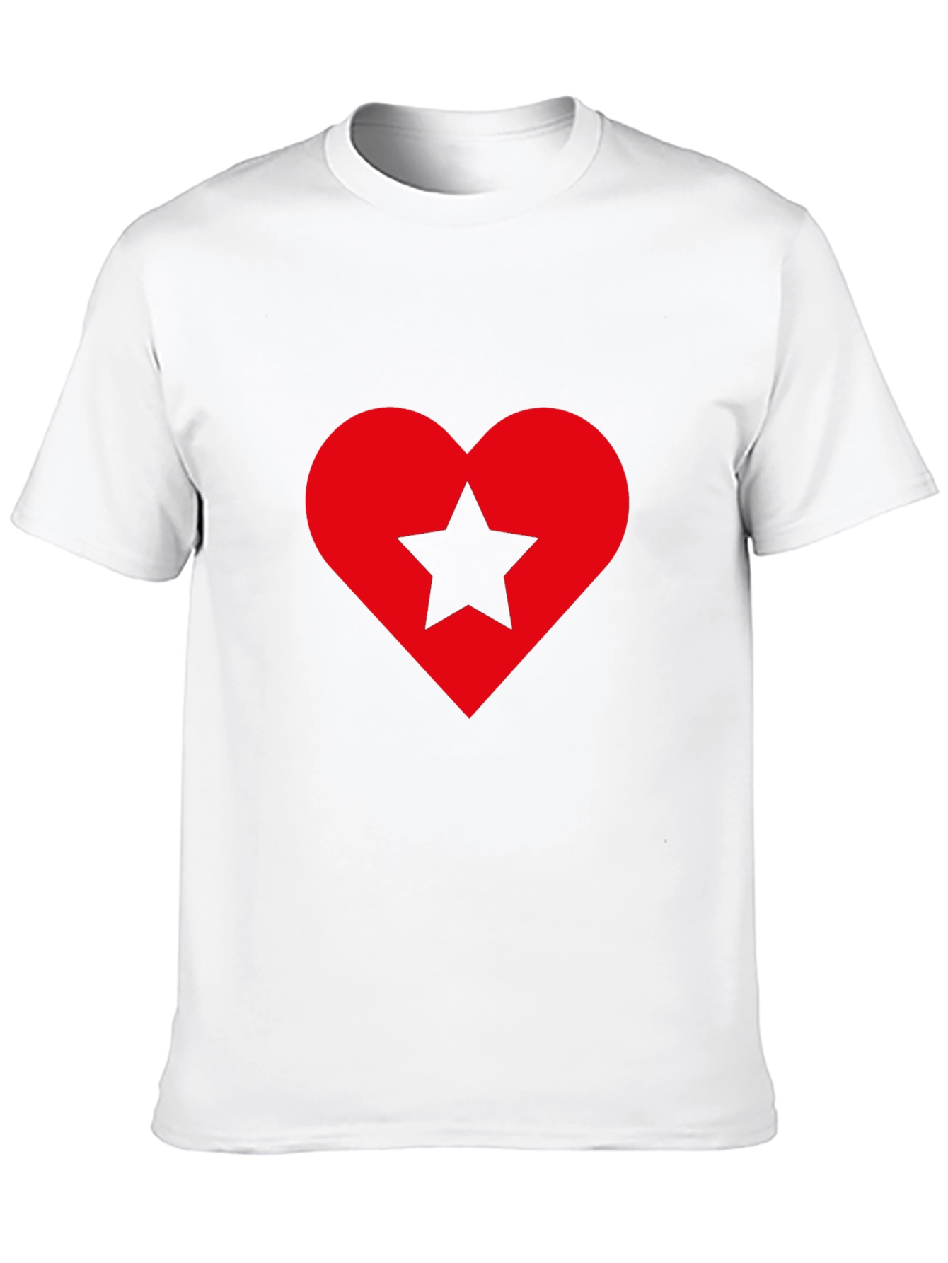 Heart Star Graphic Tee - Soft Black Cotton Shirt