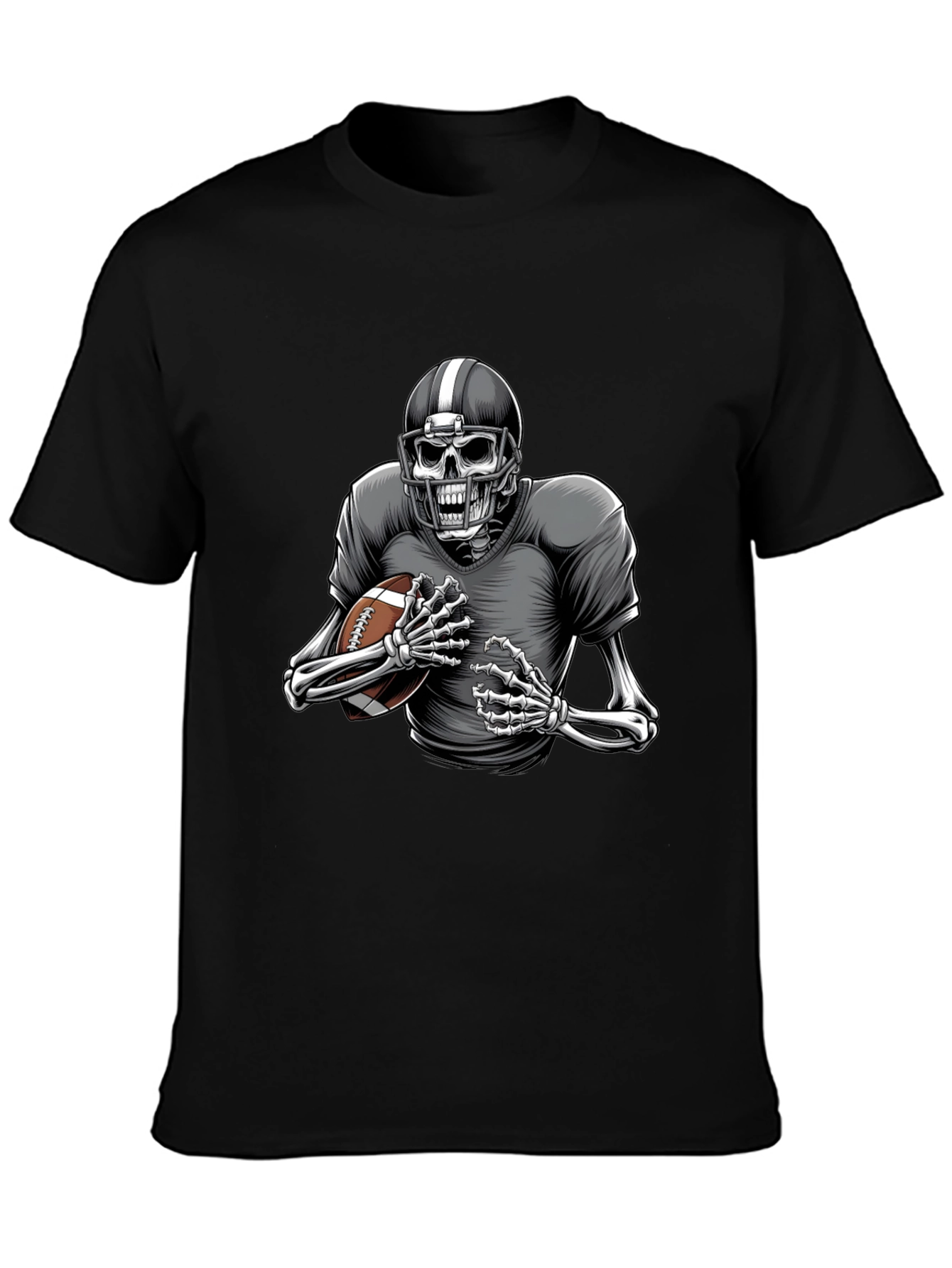 Skeleton Football Player Graphic Tee
